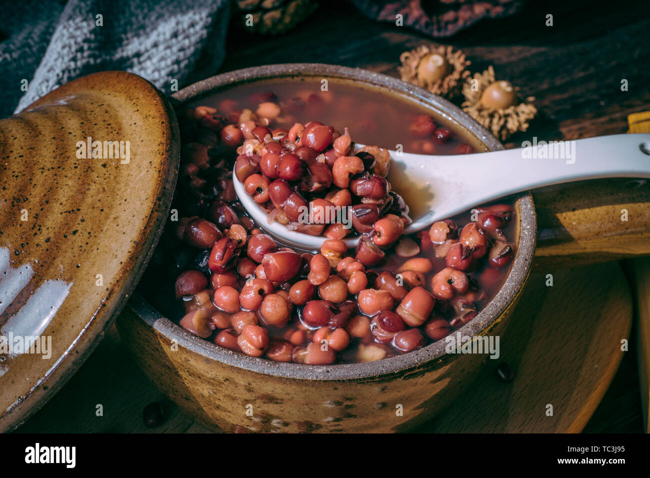Closeup of red bean barley porridge Stock Photo Alamy