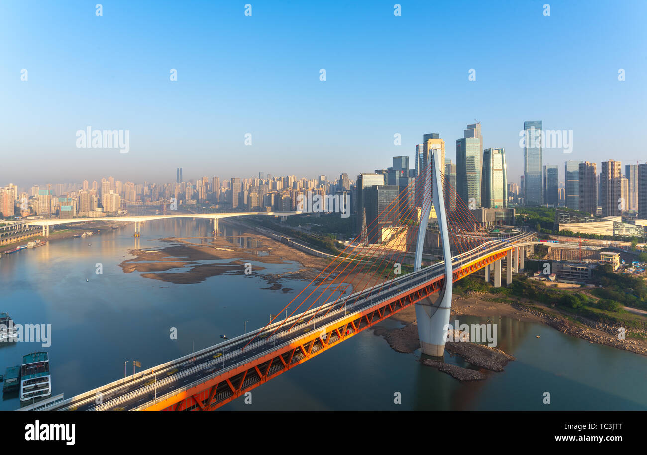 Chongqing Qianyu Gate Bridge Stock Photo