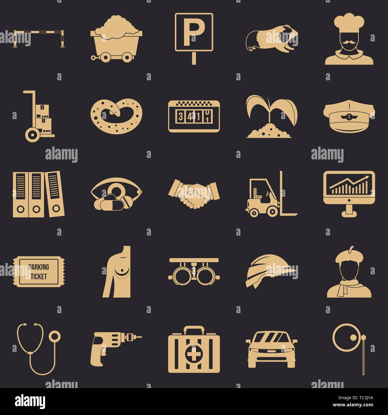Ideal job icons set, simple style Stock Vector Image & Art - Alamy
