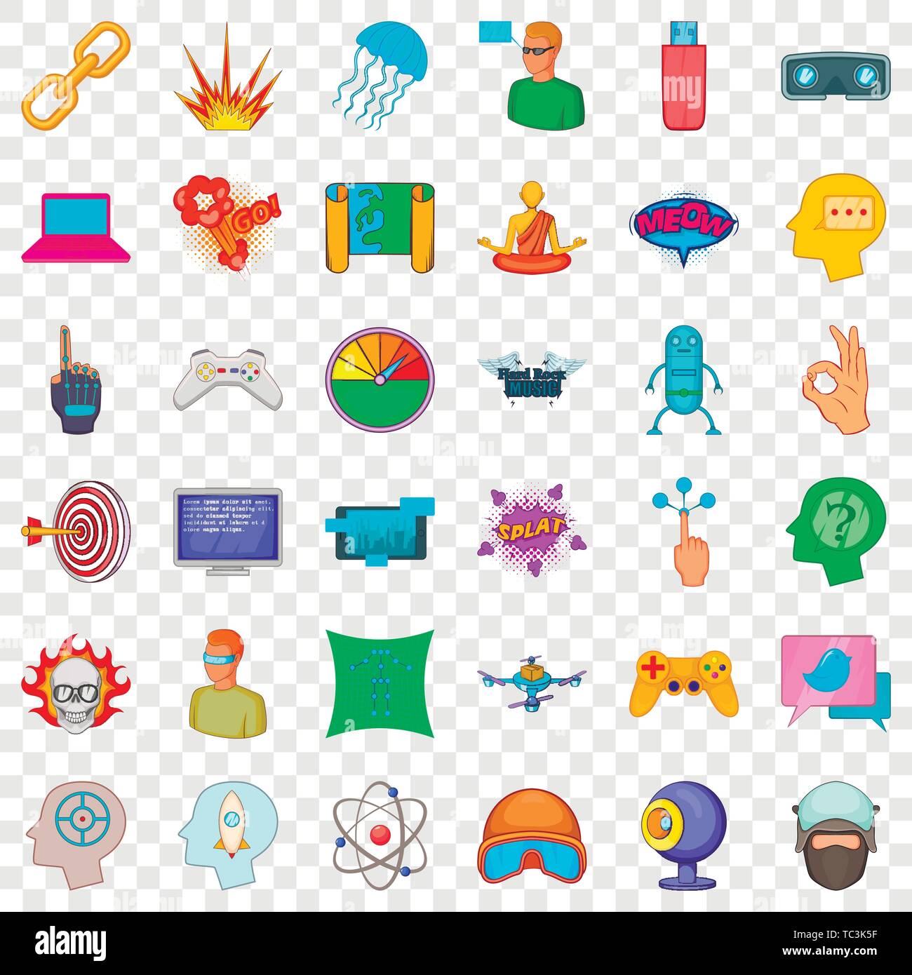 Network icons set, cartoon style Stock Vector Image & Art - Alamy