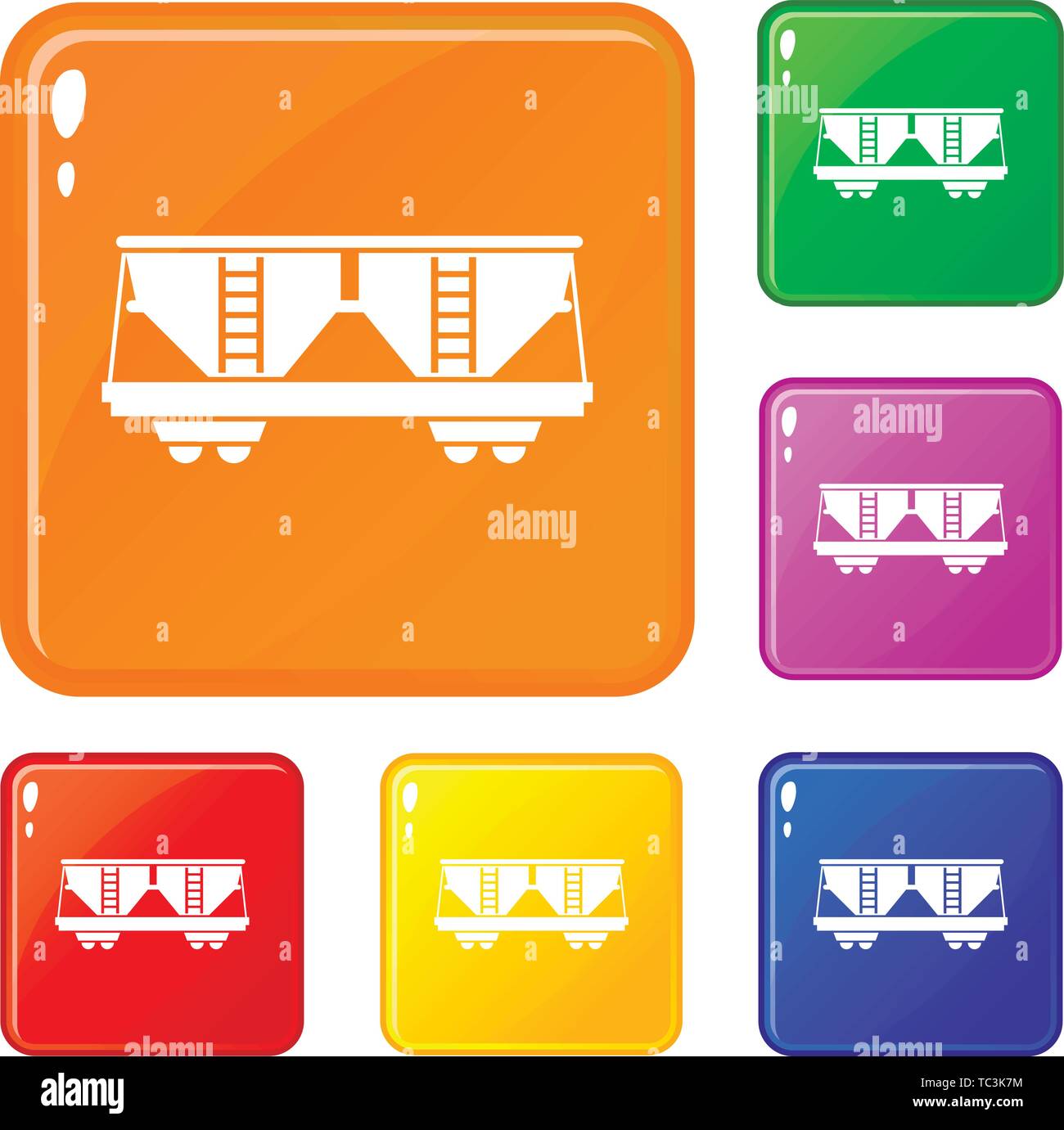 Freight railroad car icons set vector color Stock Vector Image & Art Alamy