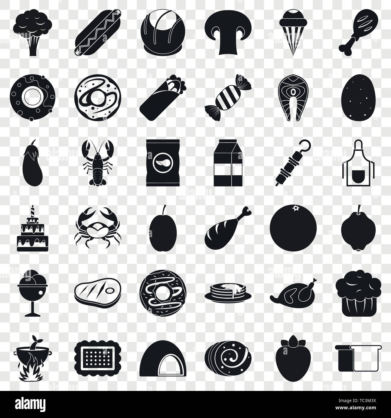 Candy icons set, simle style Stock Vector