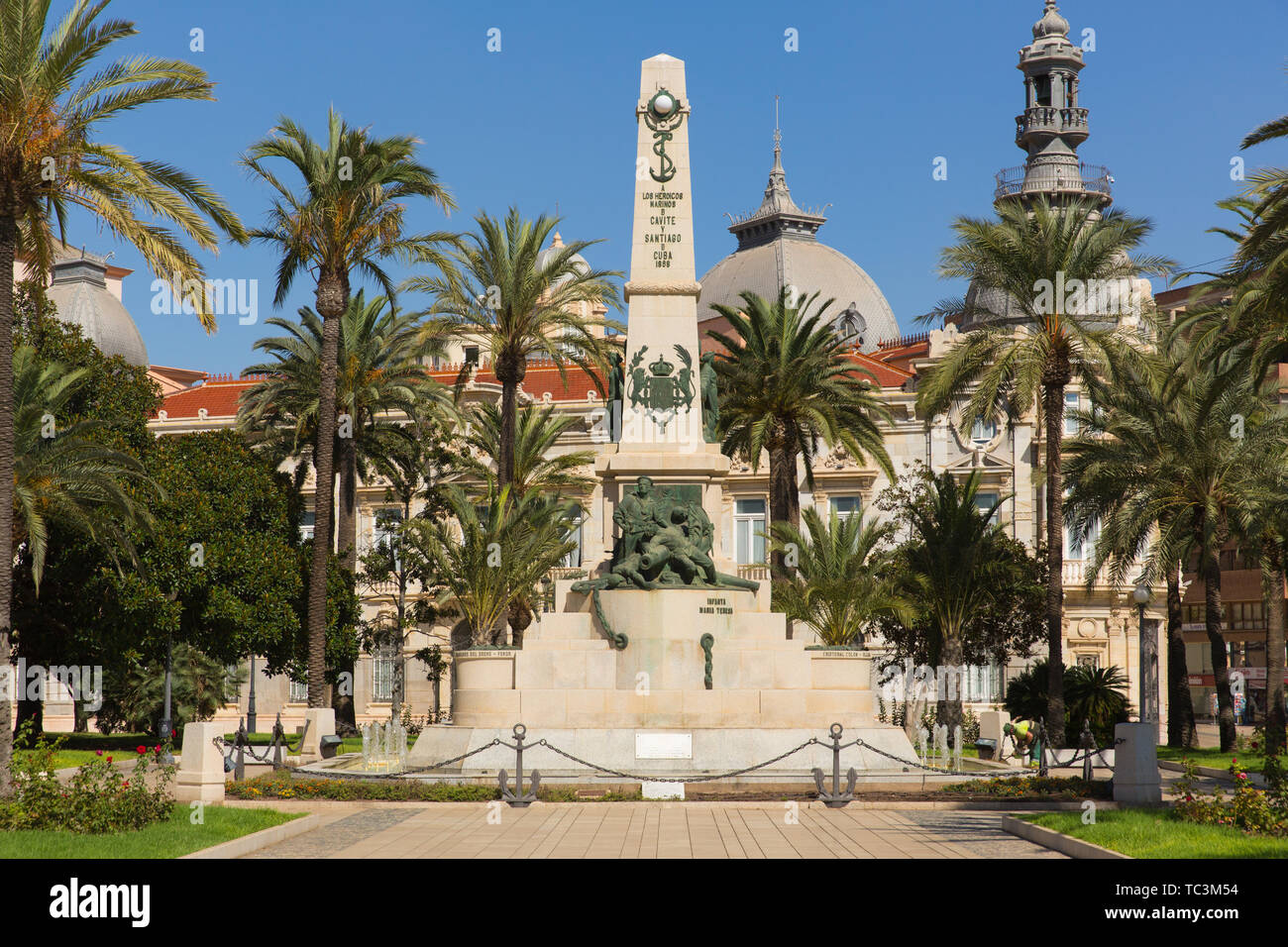Cartagena Murcia Spain View Of The Monument Of Heroes De Cavite Stock Photo Alamy