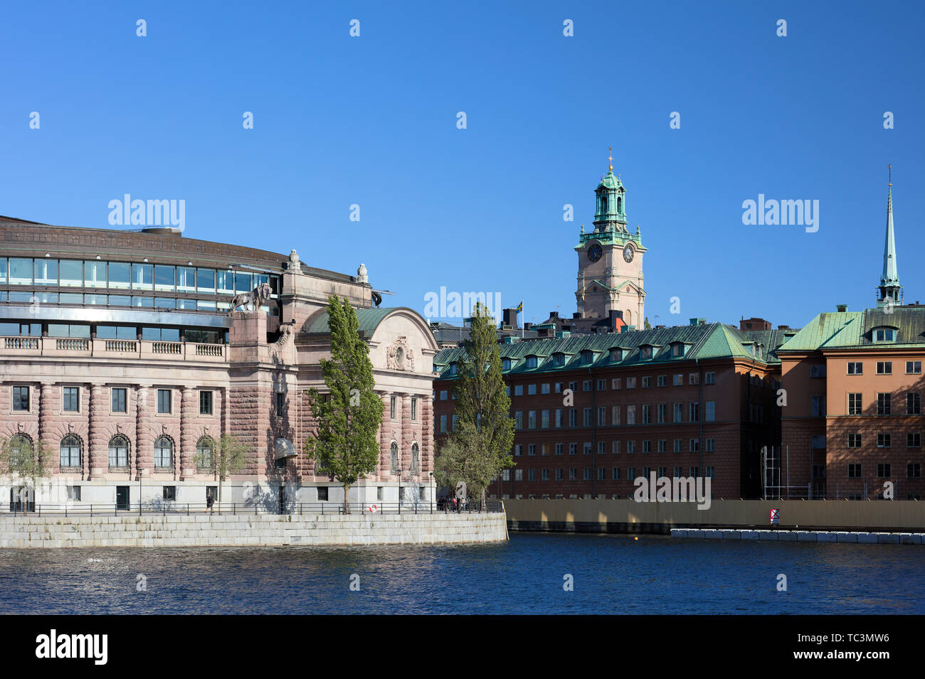 Swedish Government building at Helgeandsholmen in Stockholm, Sweden Stock Photo