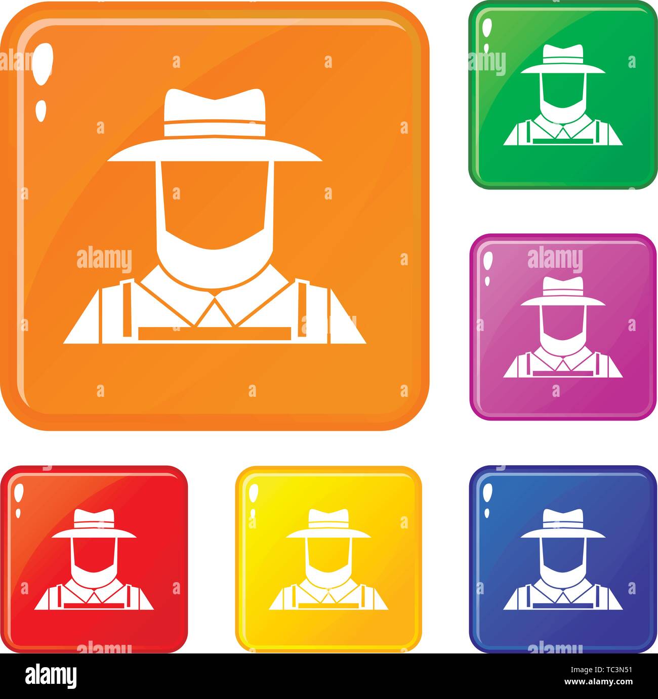 Farmer icons set vector color Stock Vector Image & Art - Alamy