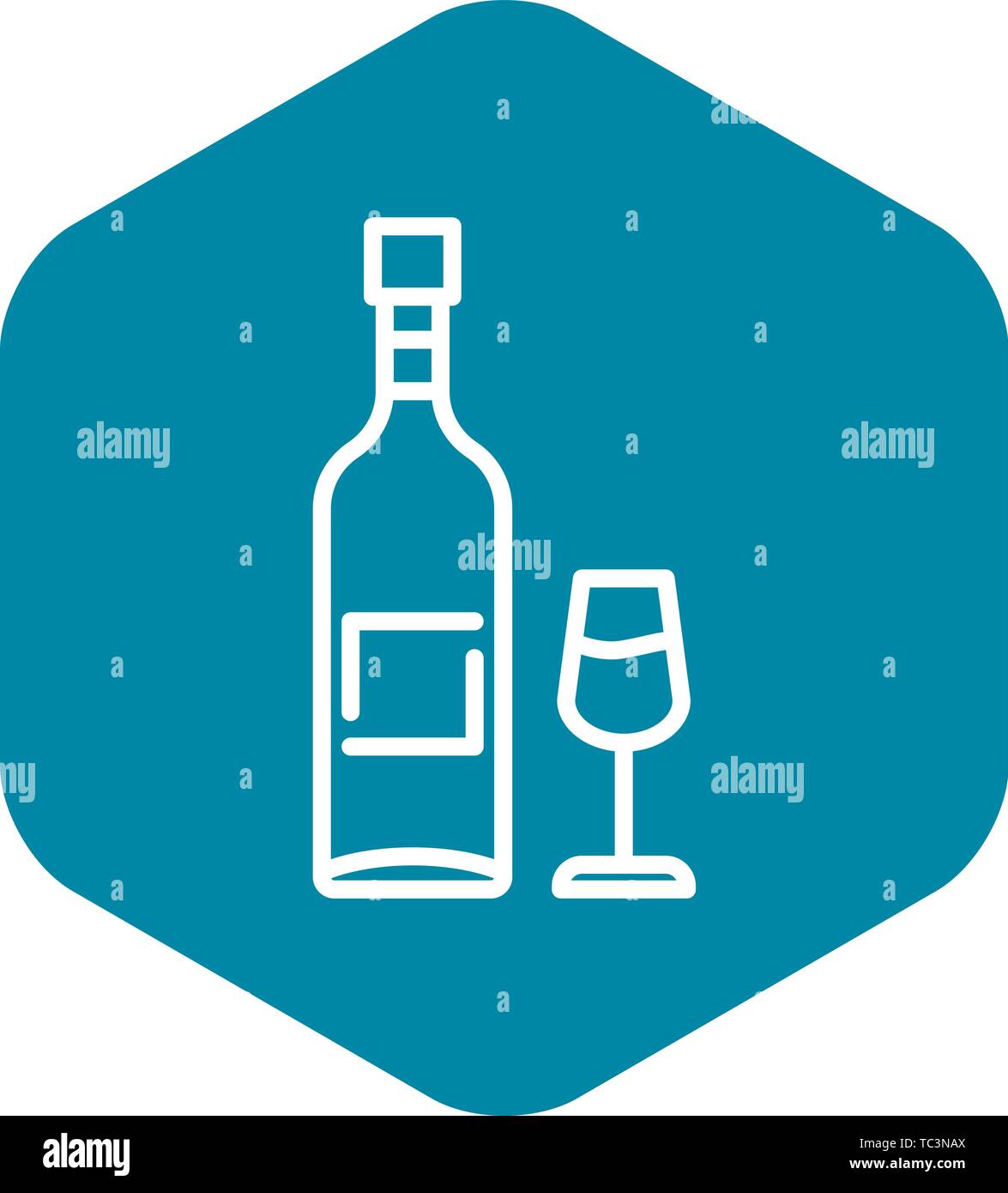 Wine bottle glass icon, outline style Stock Vector Image & Art - Alamy