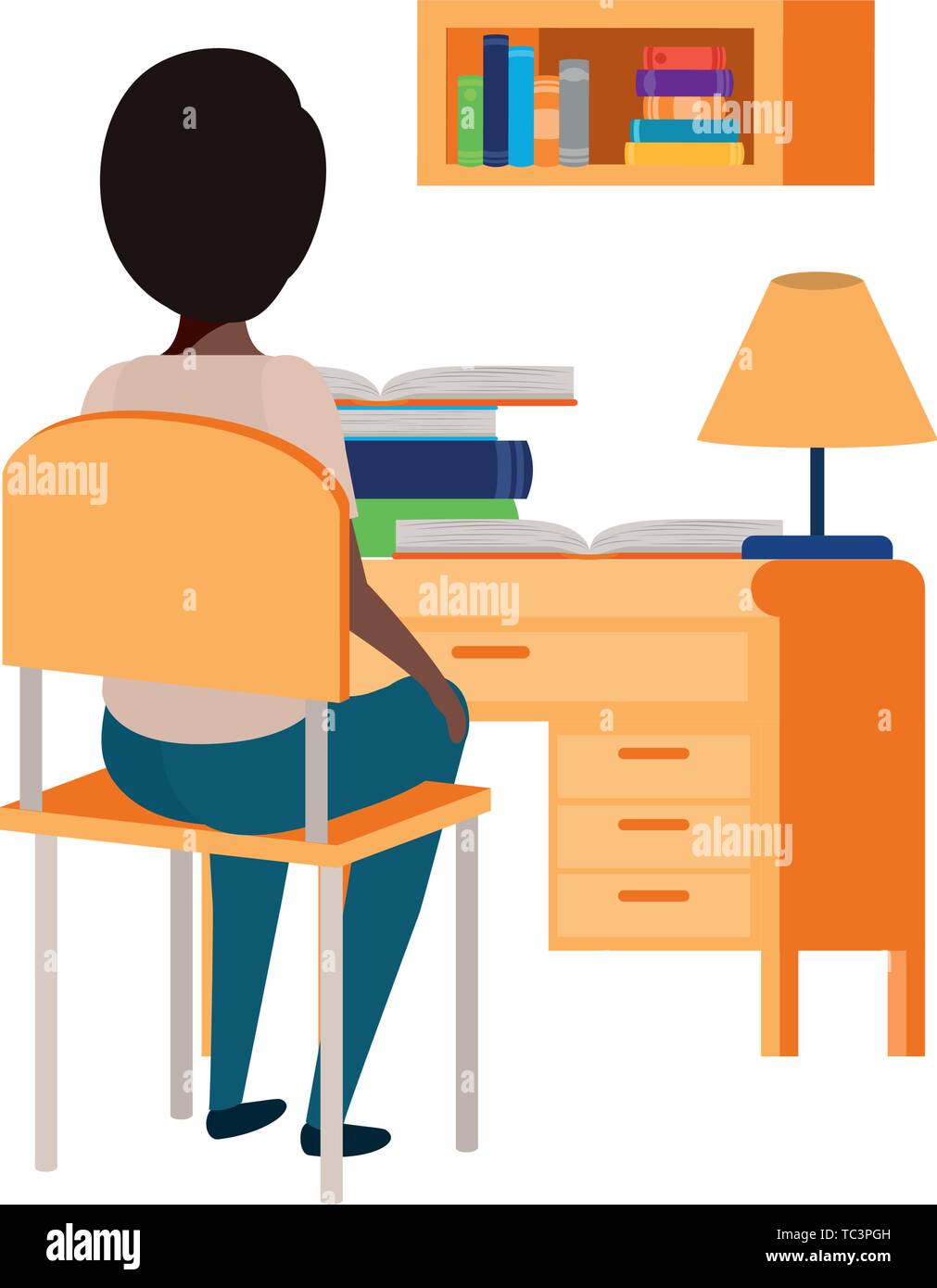 young student boy sitting in school desk Stock Vector Image & Art - Alamy