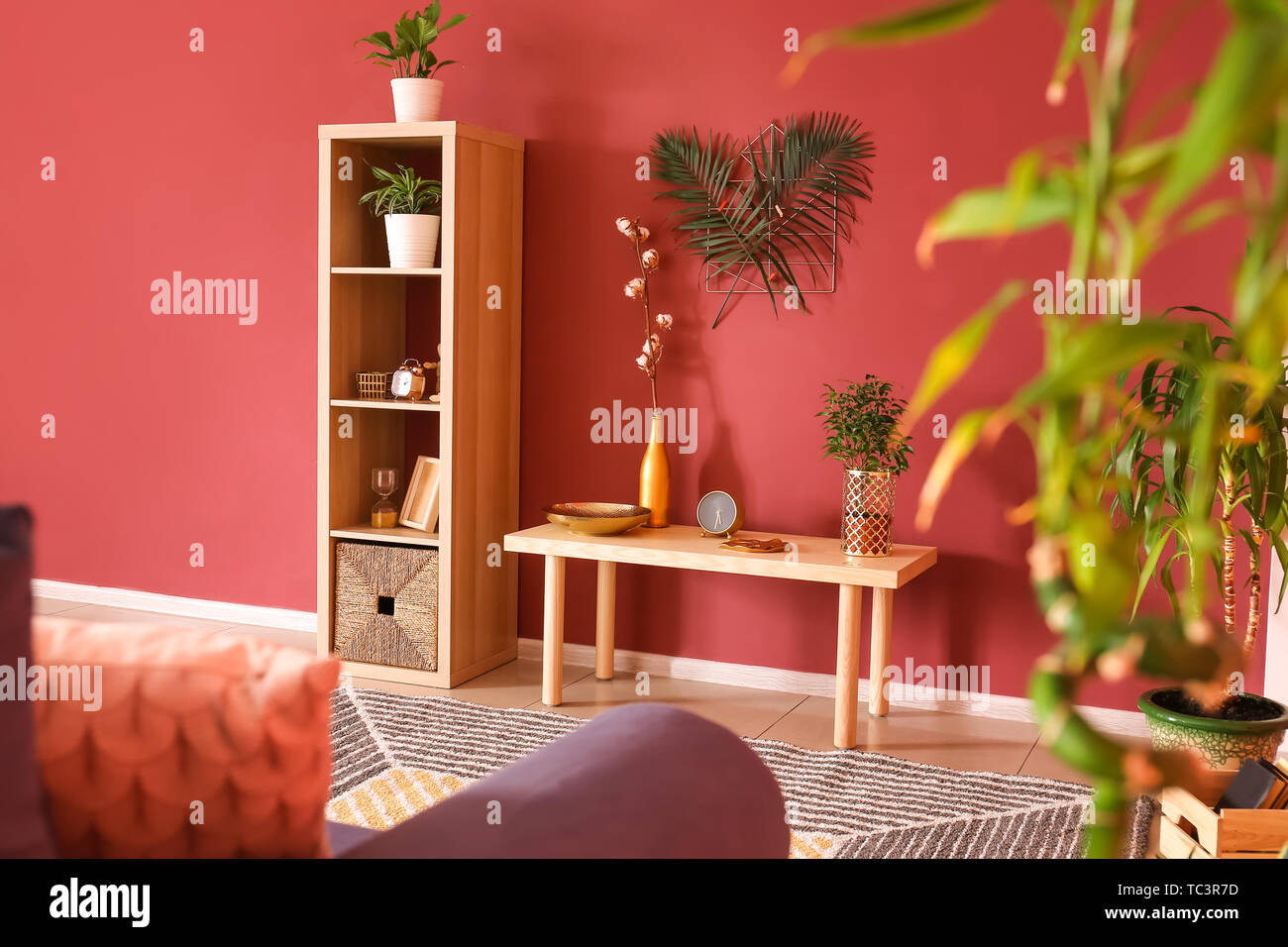 Stylish interior of living room Stock Photo - Alamy