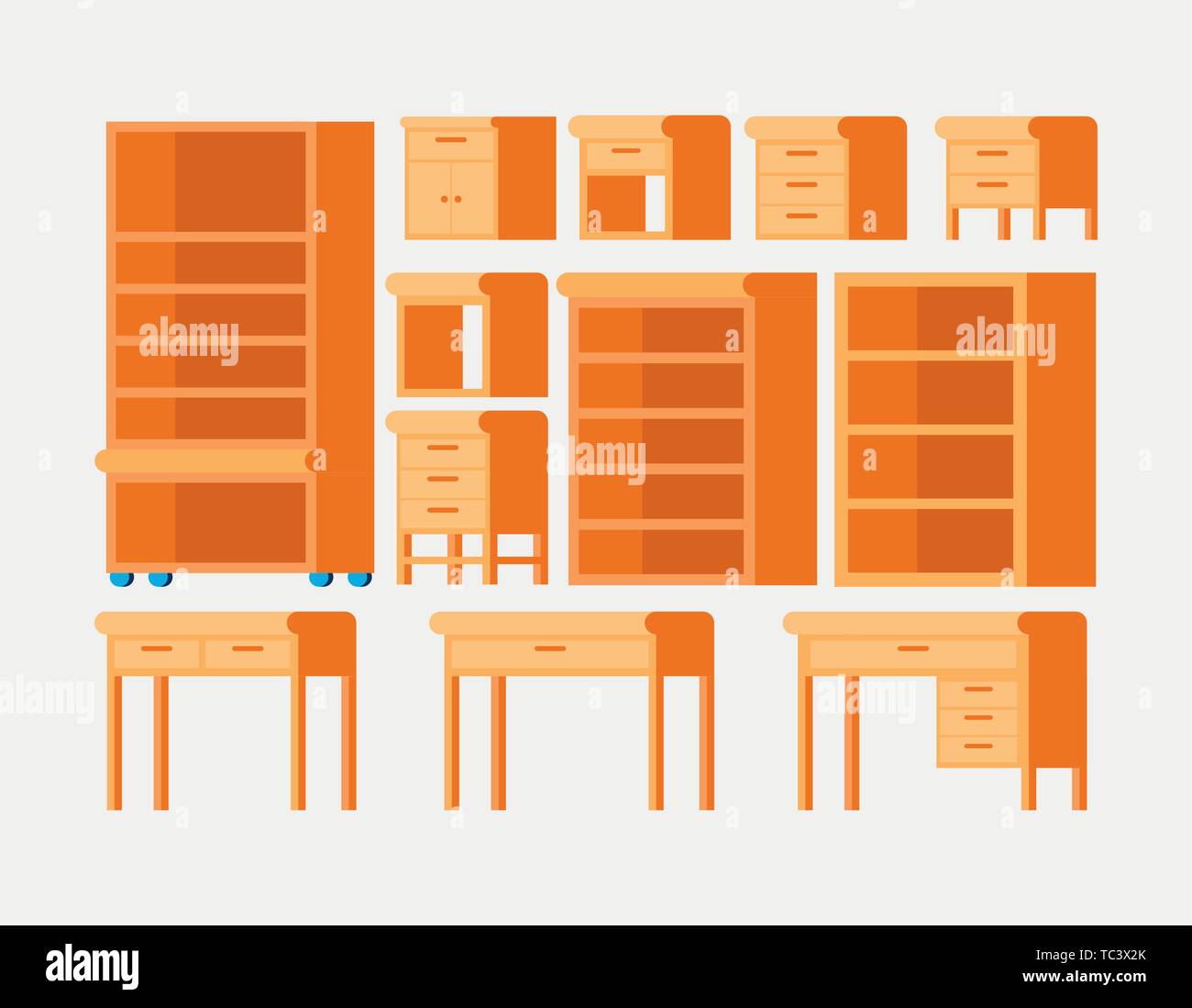 Isolated types of wood furnitures design Stock Vector Image & Art Alamy