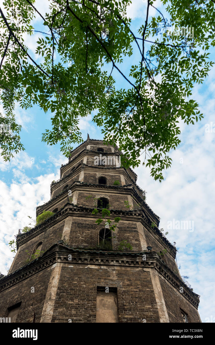 Ancient Architecture of Dongta Park Temple, Shuangqing District, Shaoyang, Hunan Province Stock Photo