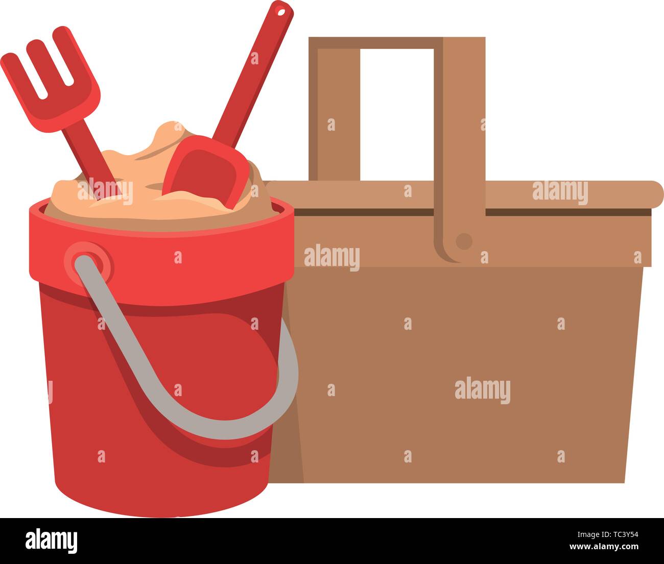 sand bucket with tools to play Stock Vector Image & Art Alamy
