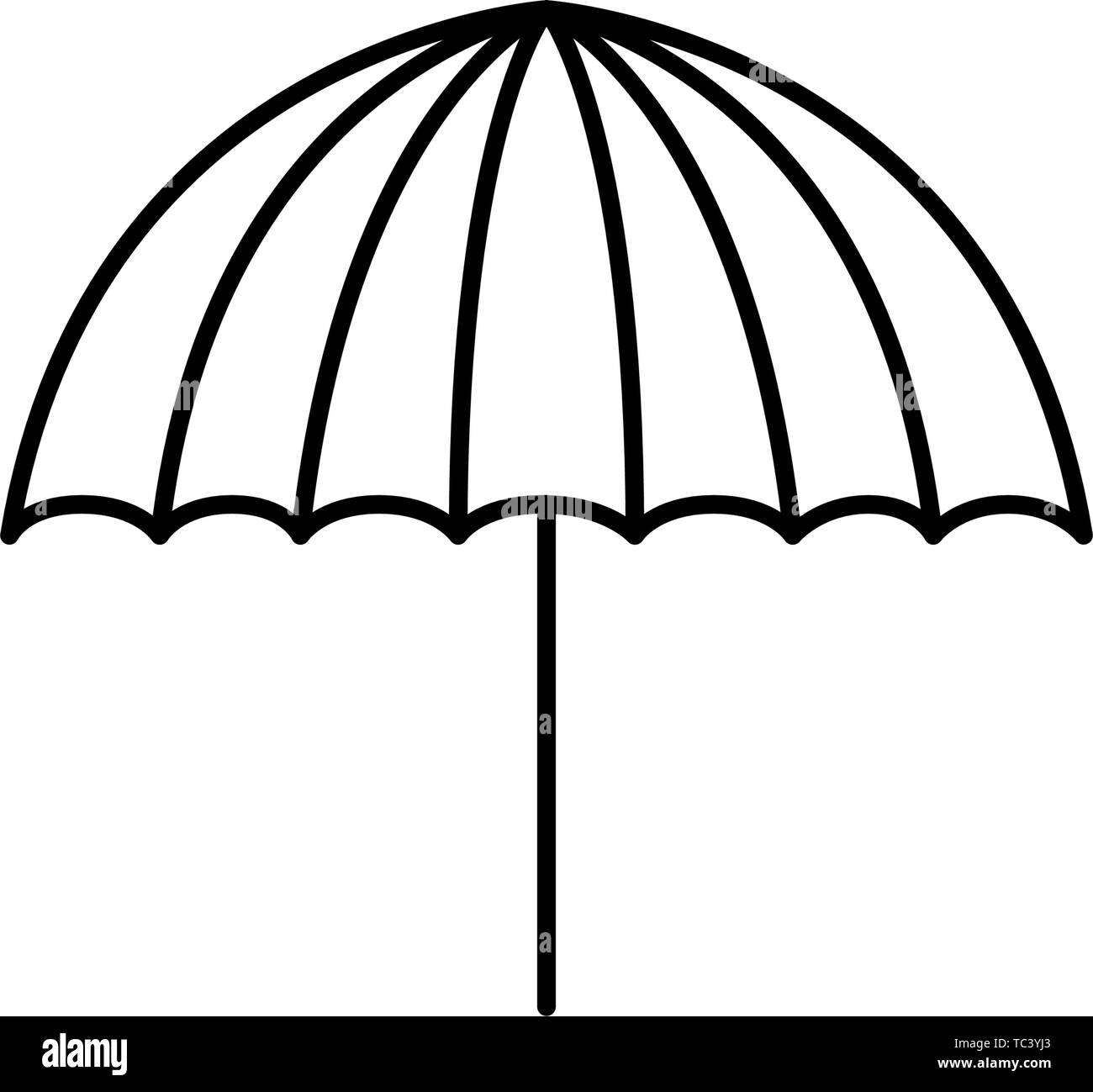 beach umbrella for summer striped icon Stock Vector