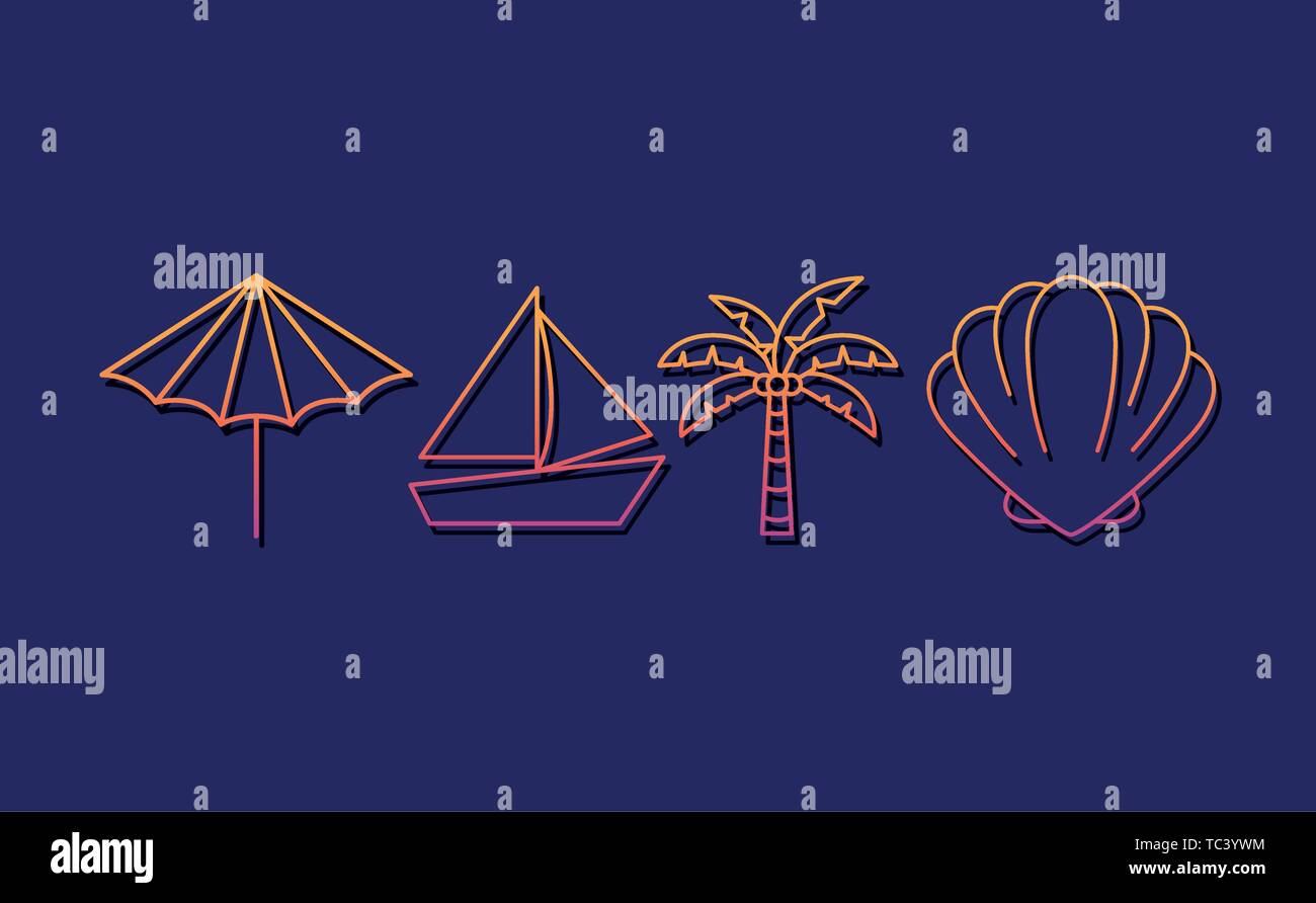 Summer and vacation icon set design vector illustration Stock Vector ...