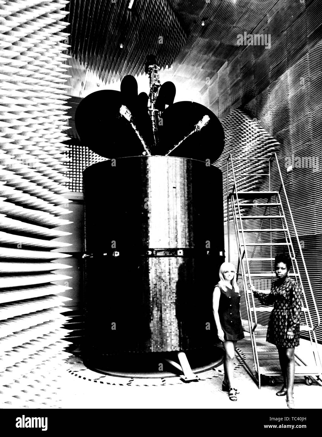 Satellite photograph Black and White Stock