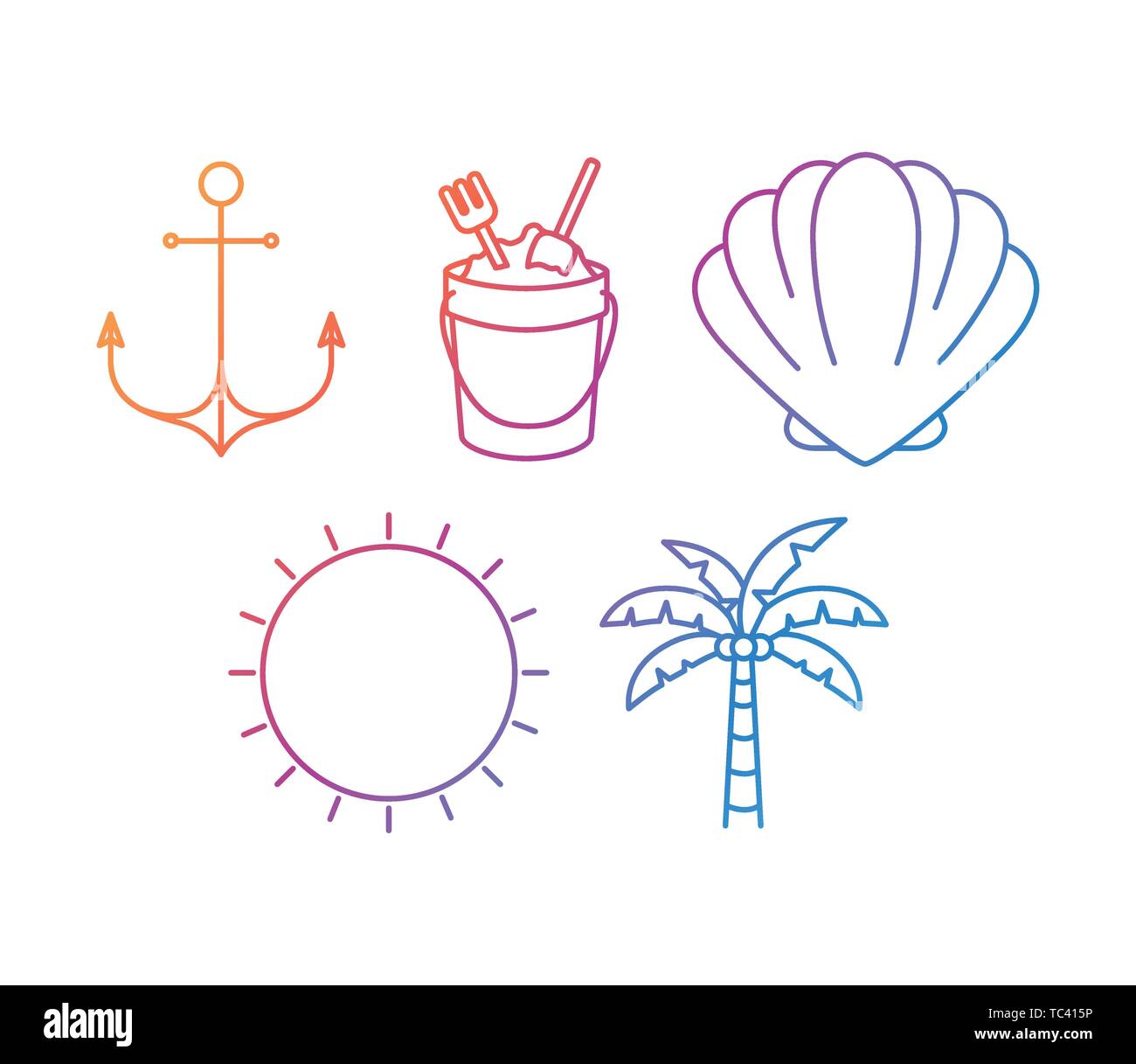 Summer and vacation icon set design vector illustration Stock Vector ...