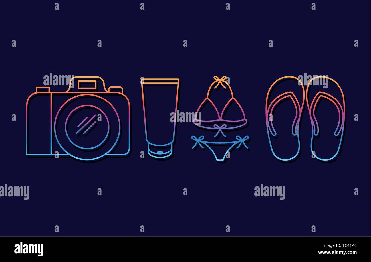 Summer and vacation icon set design vector illustration Stock Vector ...