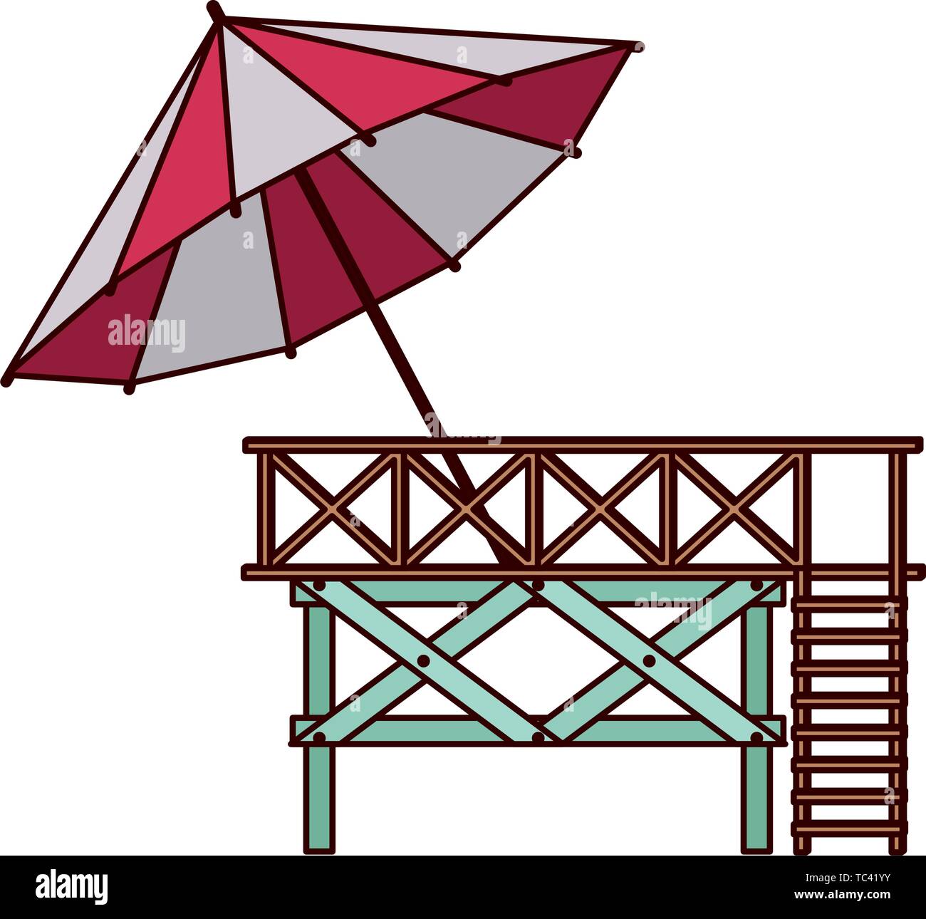 beach umbrella for summer striped icon Stock Vector Image & Art - Alamy