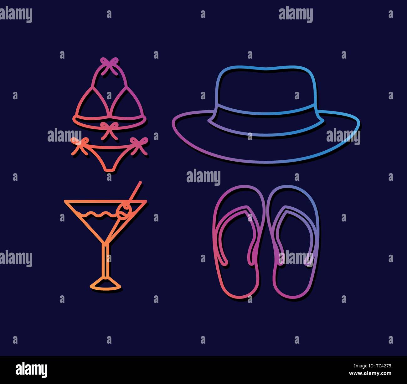 Summer and vacation icon set design vector illustration Stock Vector ...