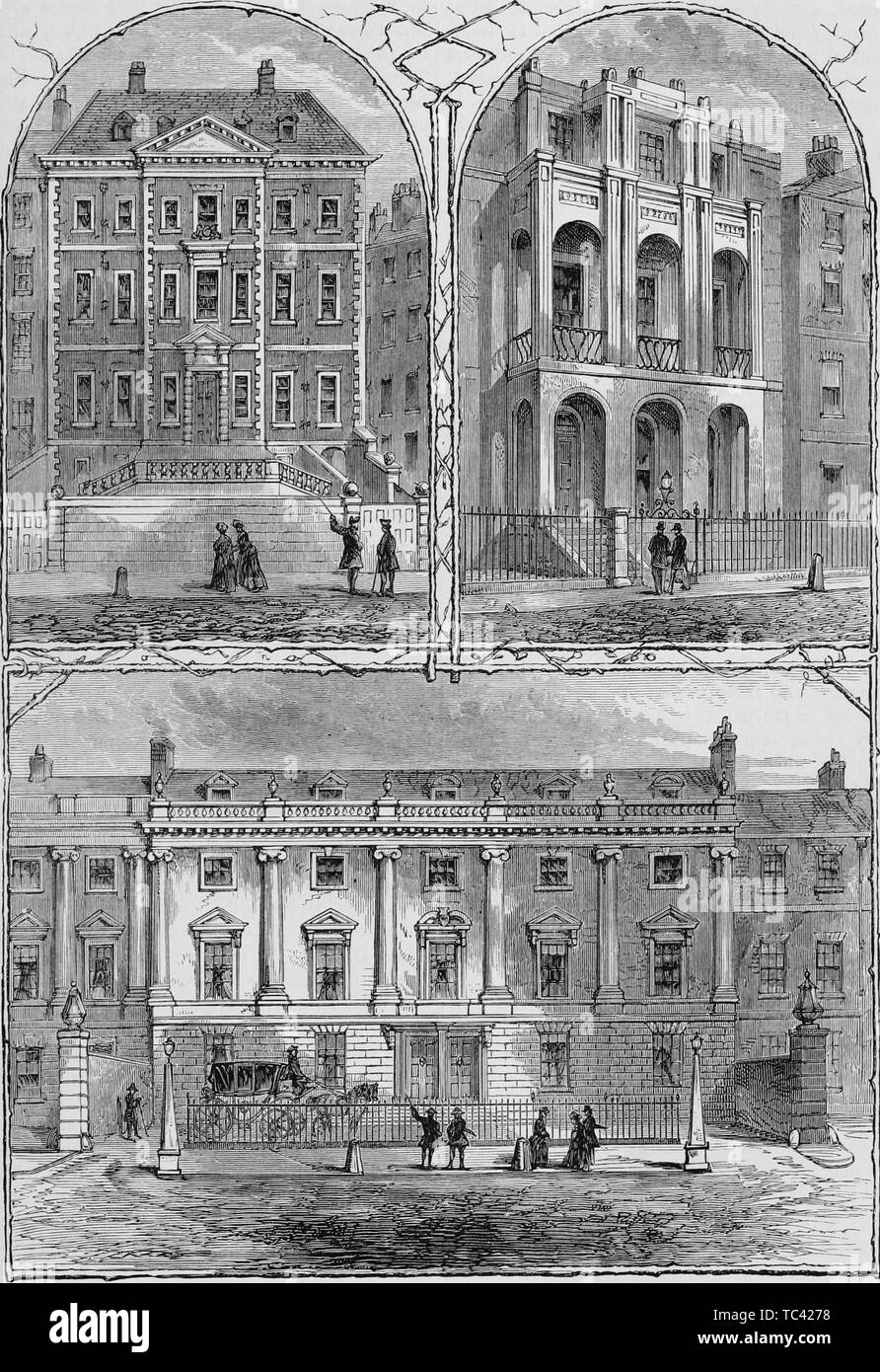 LINCOLN/'S INN FIELDS HOUSES Duke of Ancaster c1880 Sir John Soane Newcastle