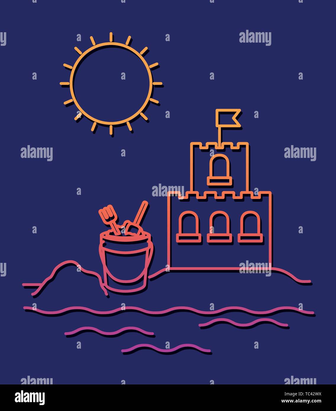 Summer and vacation icon set design vector illustration Stock Vector ...