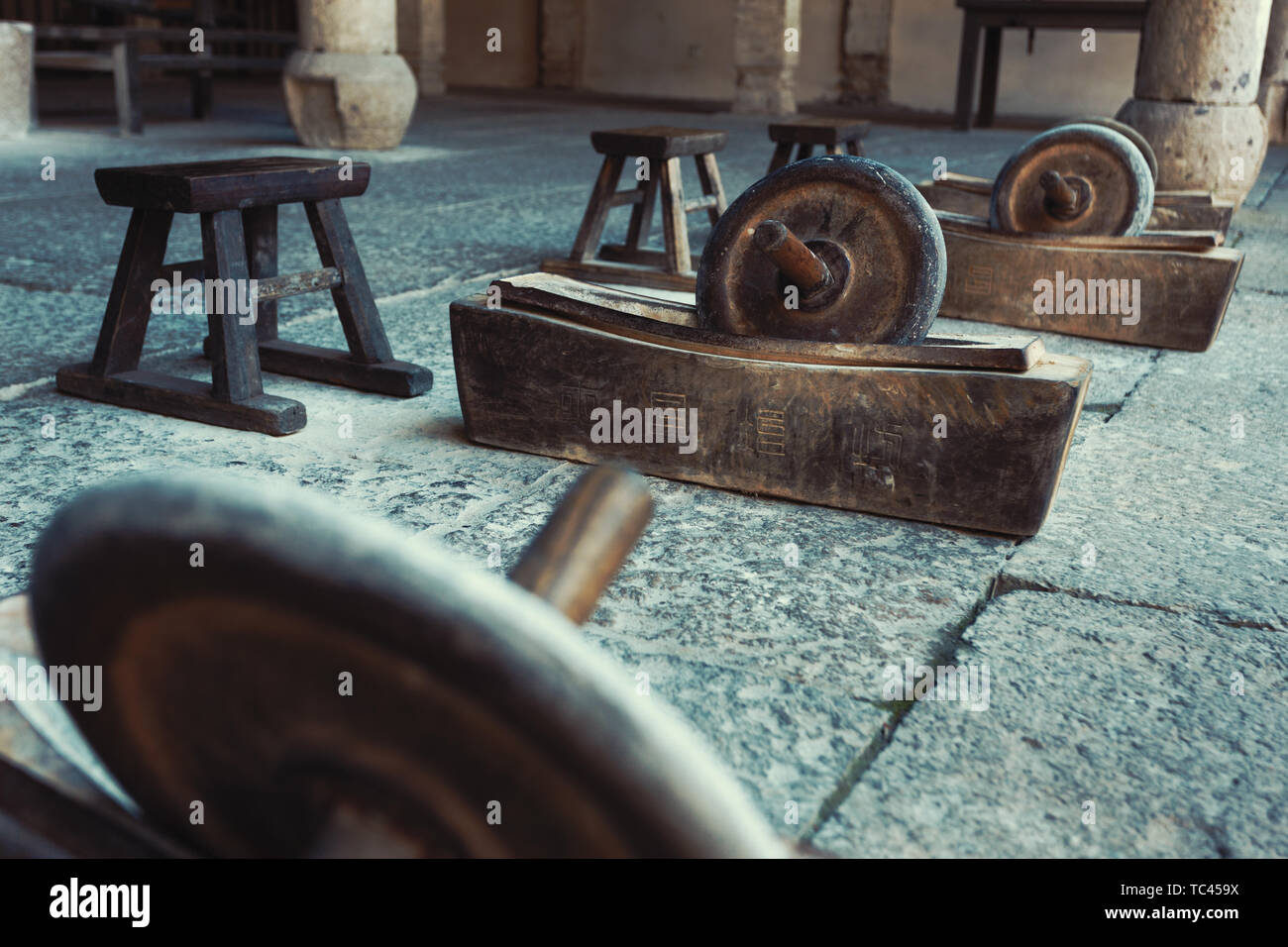Traditional chinese medicine equipment hires stock photography and