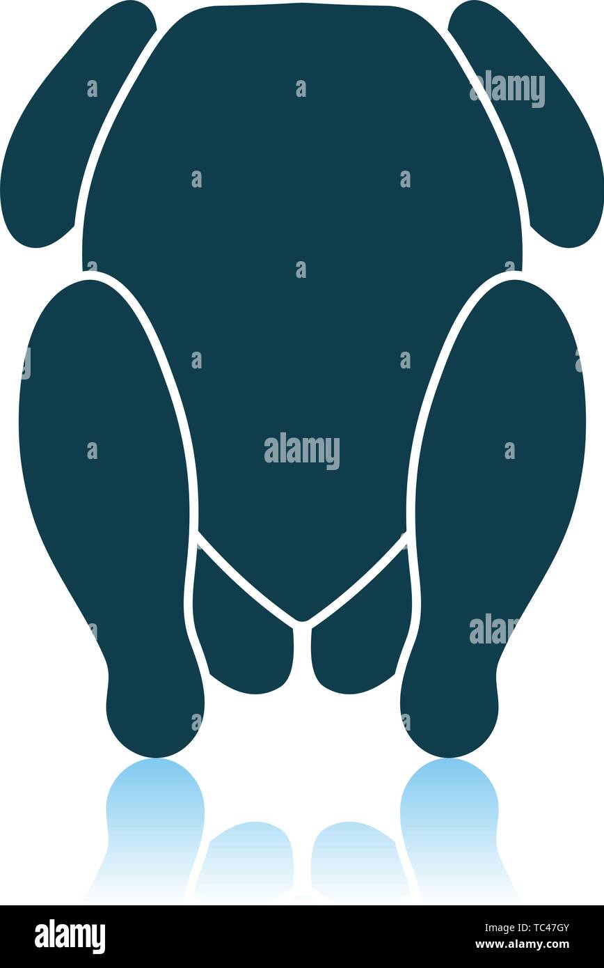 Chicken Icon. Shadow Reflection Design. Vector Illustration Stock ...