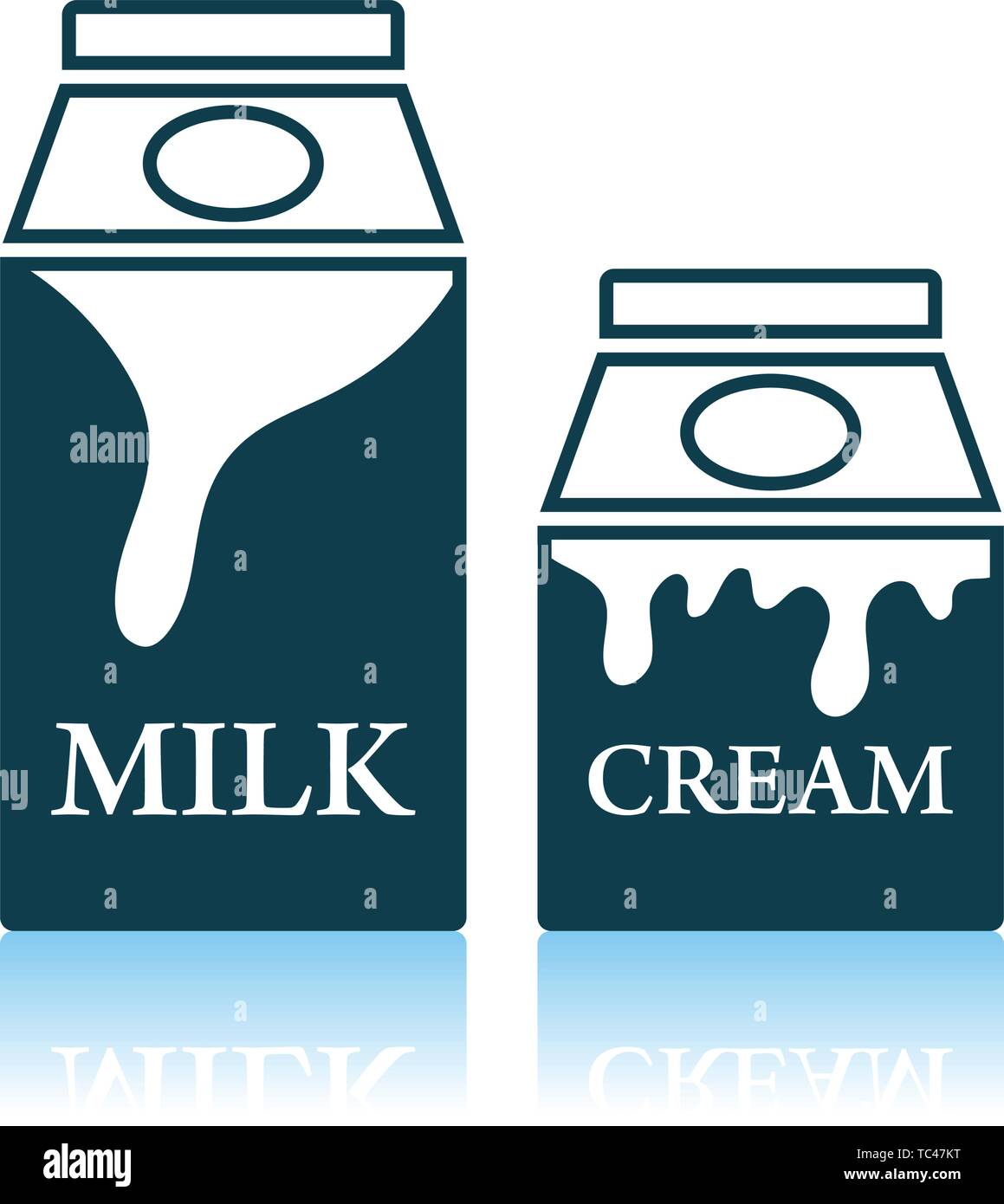 Milk And Cream Container Icon. Shadow Reflection Design. Vector ...