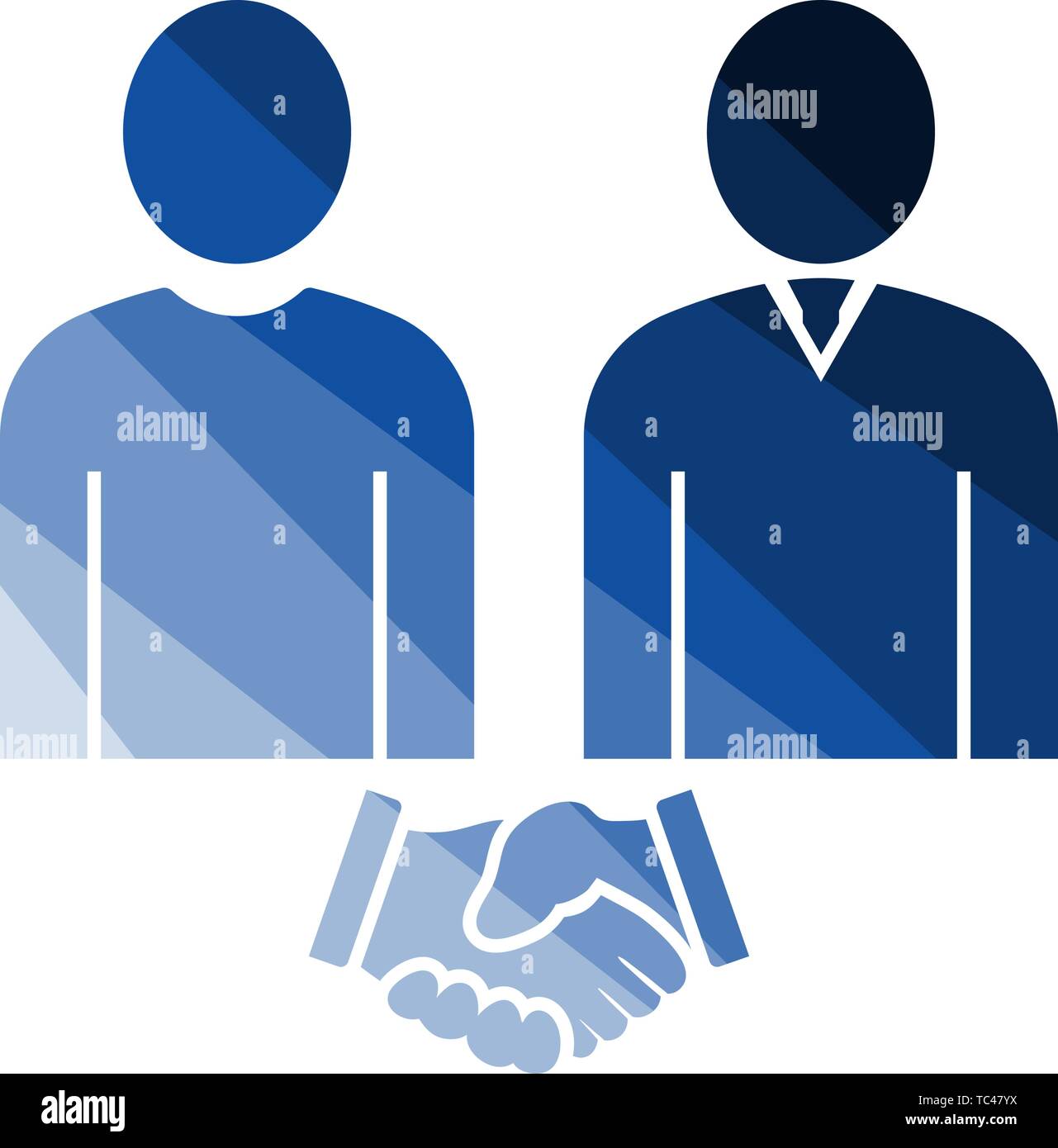 Two Man Making Deal Icon. Flat Color Ladder Design. Vector Illustration ...