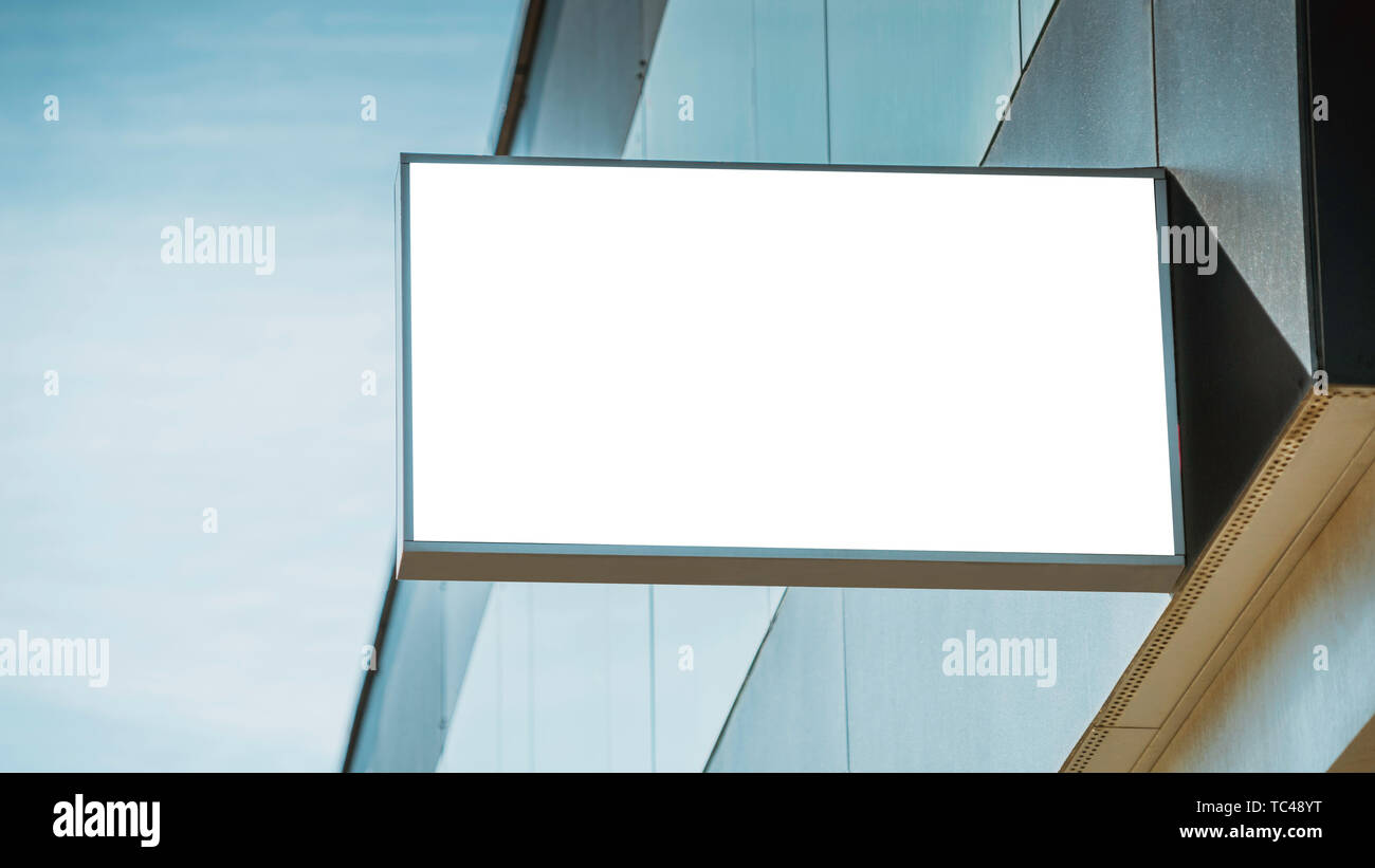 Mock up. Empty signboard on modern building wall Stock Photo - Alamy