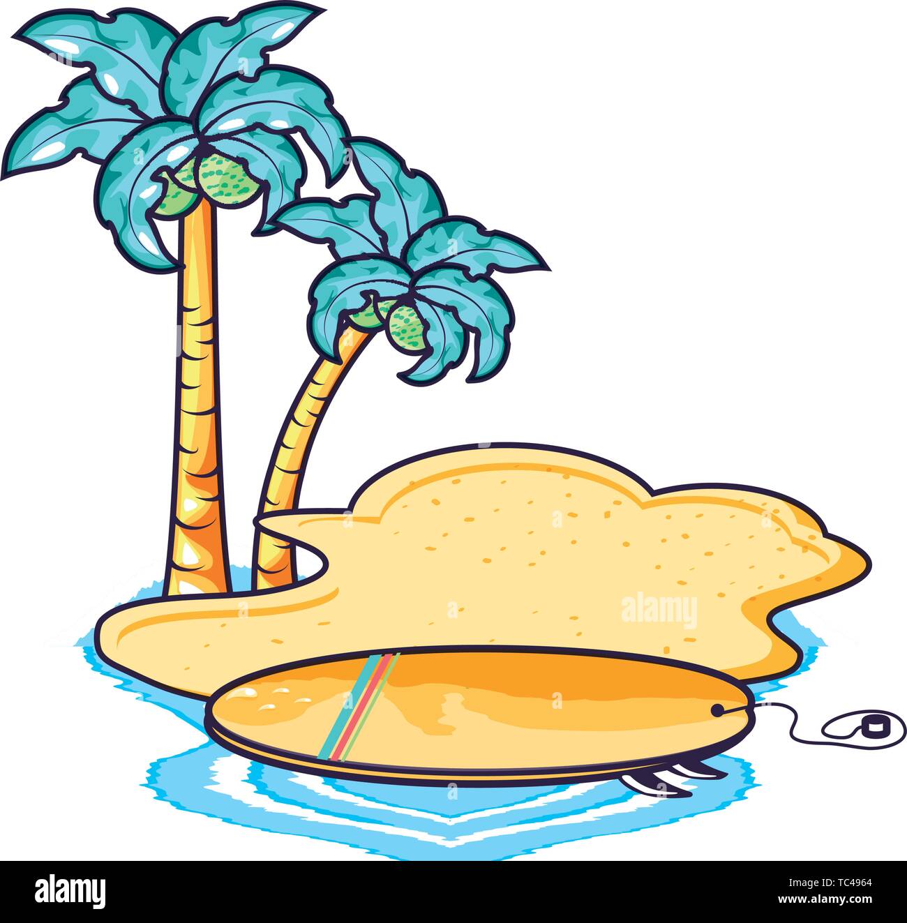 surfboard equipment sport in the beach vector illustration design Stock ...