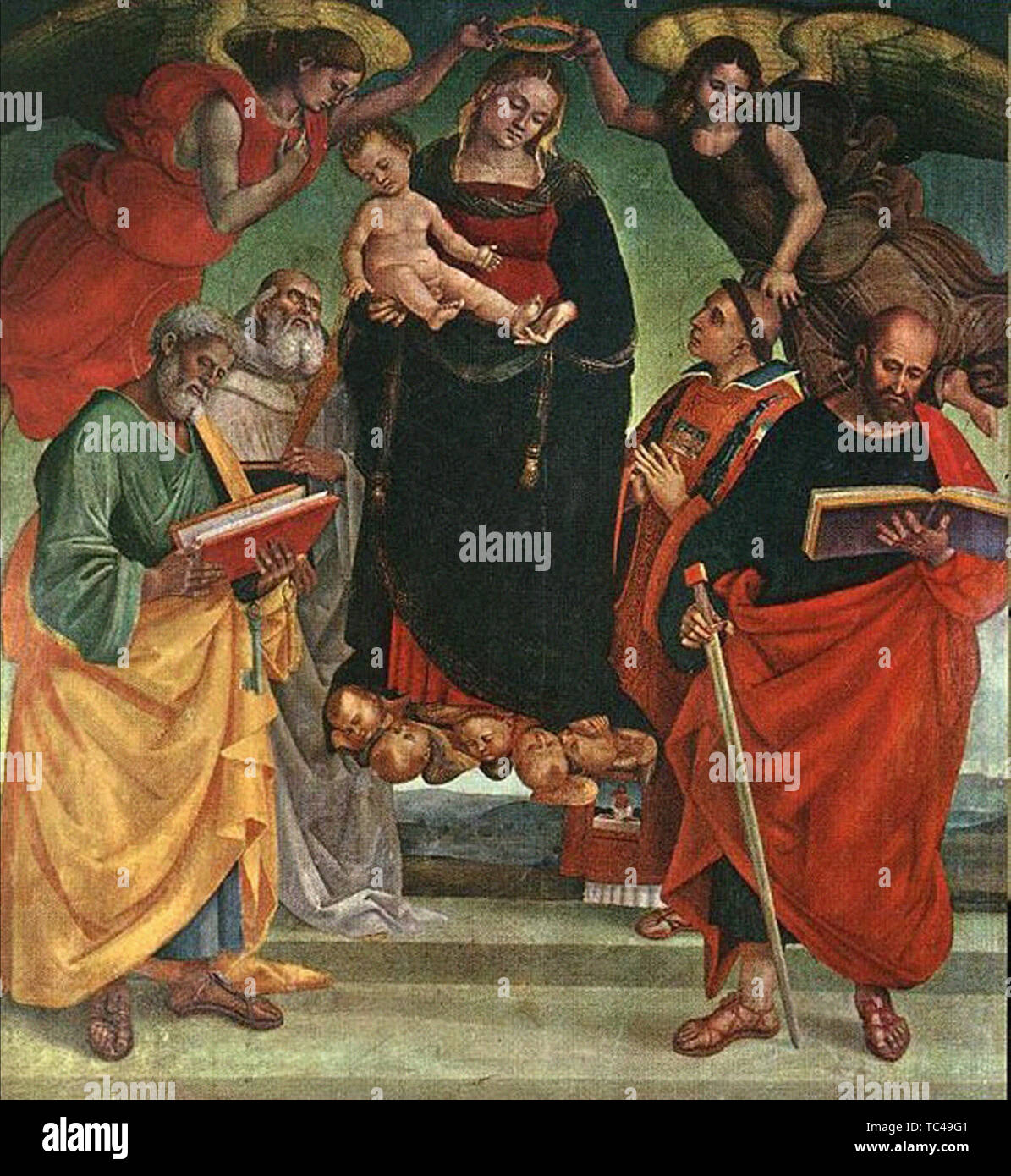 Luca Signorelli - Madonn Child With Saints C 1500 Stock Photo - Alamy