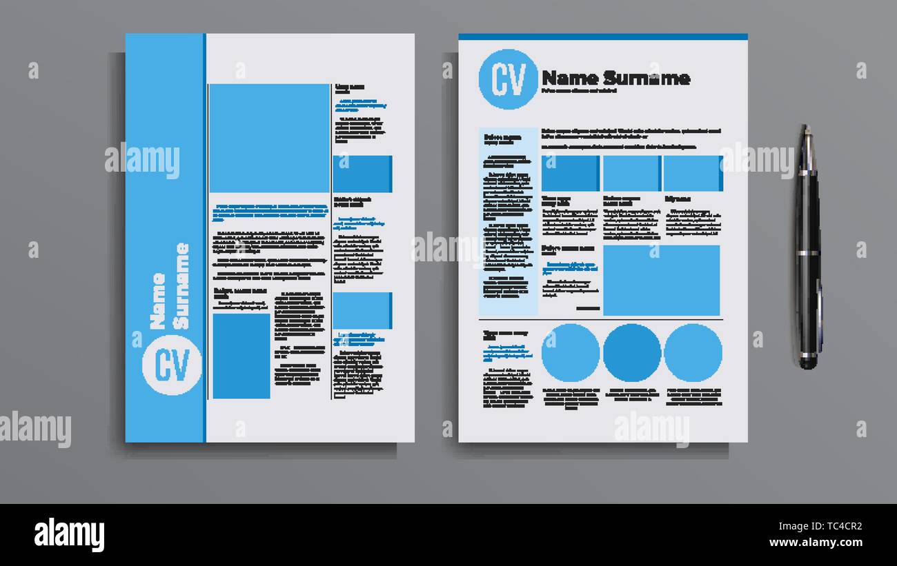 Professional Cv Resume Template Design Vector Stock Vector Image & Art ...