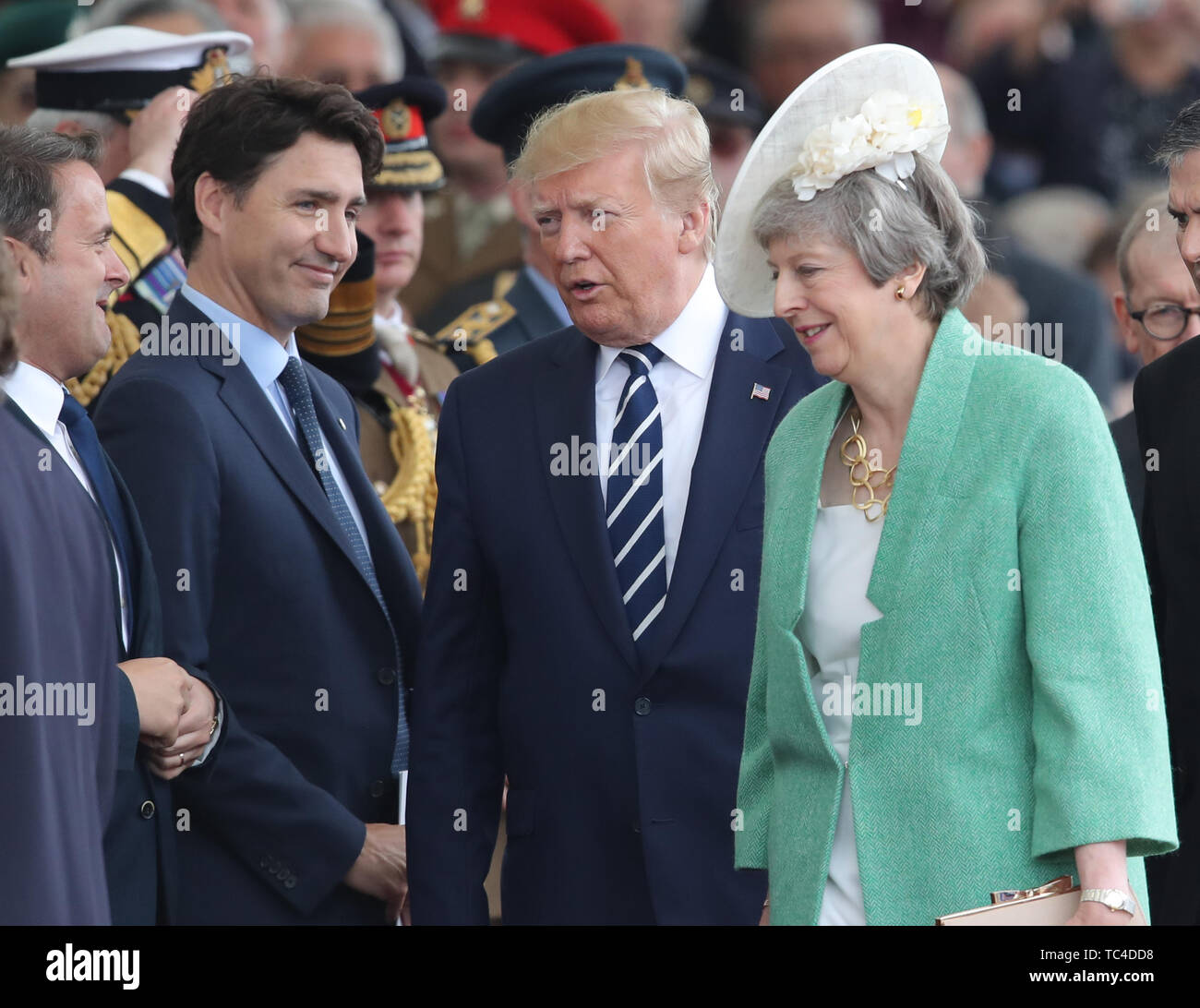 Canadian Prime Minister Justin Trudeau, US President Donald Trump and Melania  Trump during the commemorations for the 75th Anniversary of the D-Day  landings at Southsea Common in Portsmouth Stock Photo - Alamy