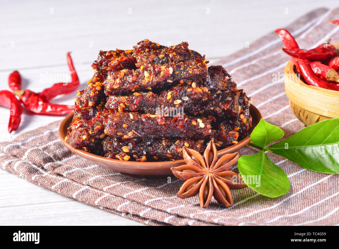 Spicy beef strips Stock Photo - Alamy