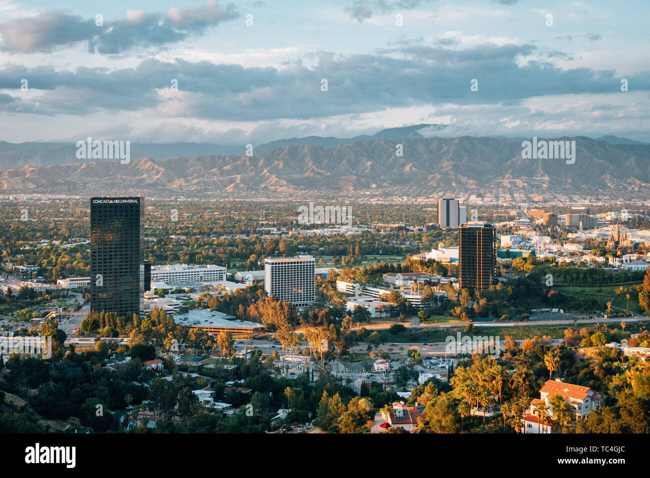 Cityscape view of the San Fernando Valley from Universal City Overlook