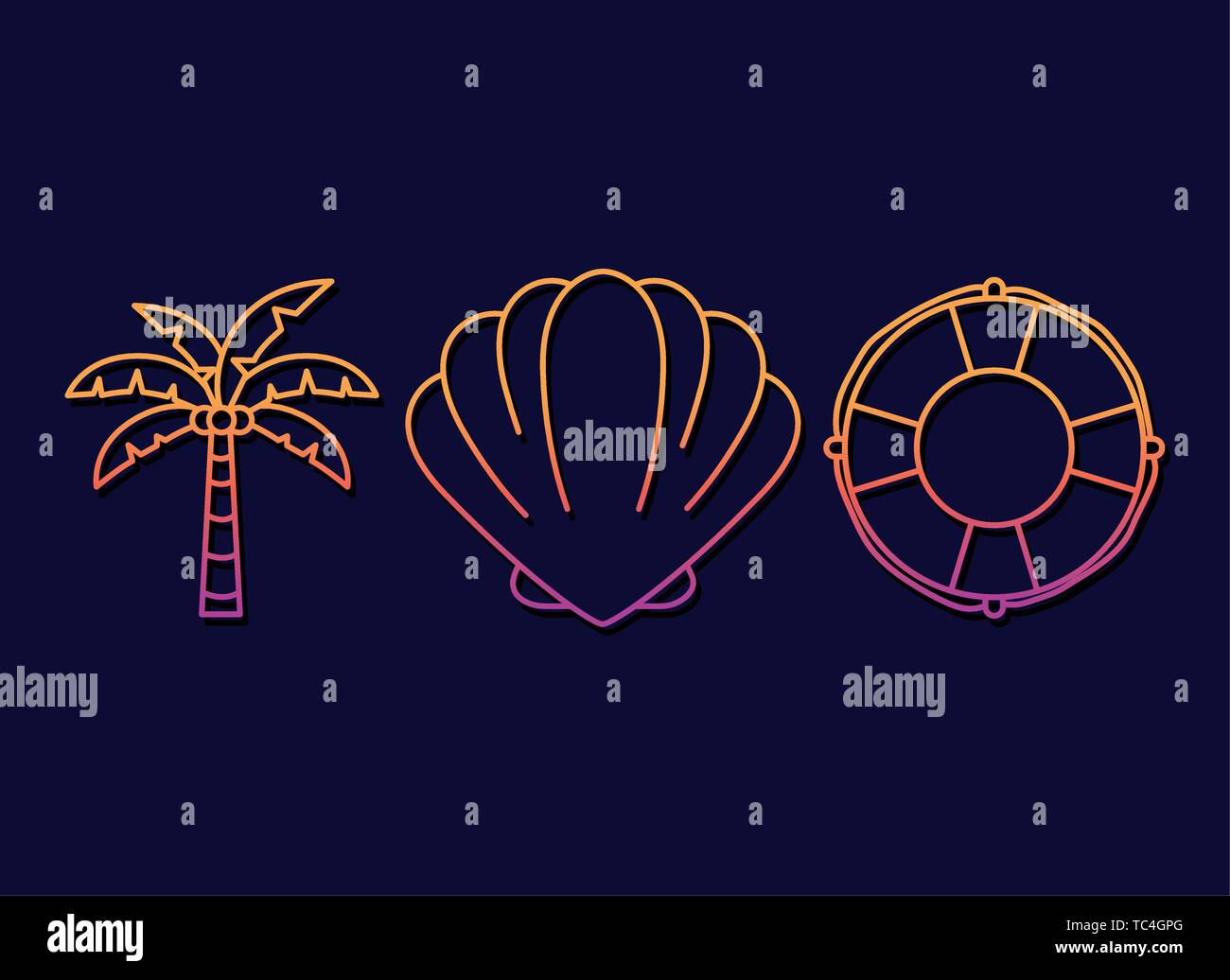 Summer and vacation icon set design vector illustration Stock Vector ...