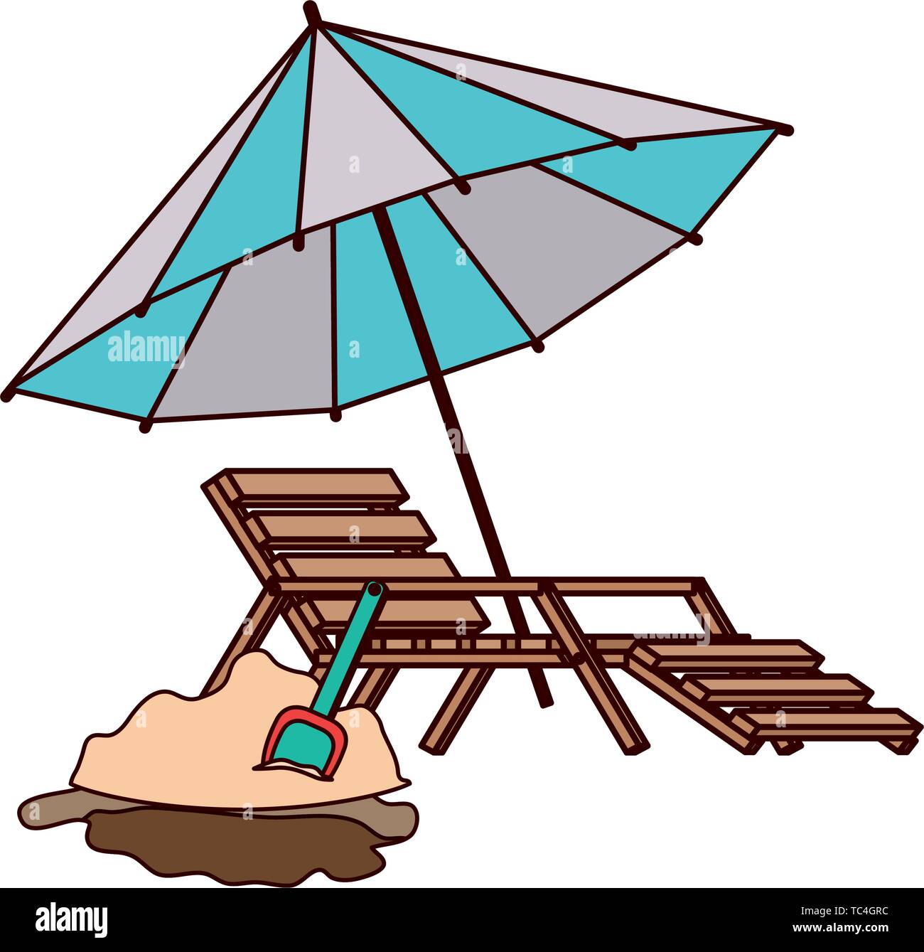 beach umbrella for summer striped icon Stock Vector Image & Art - Alamy