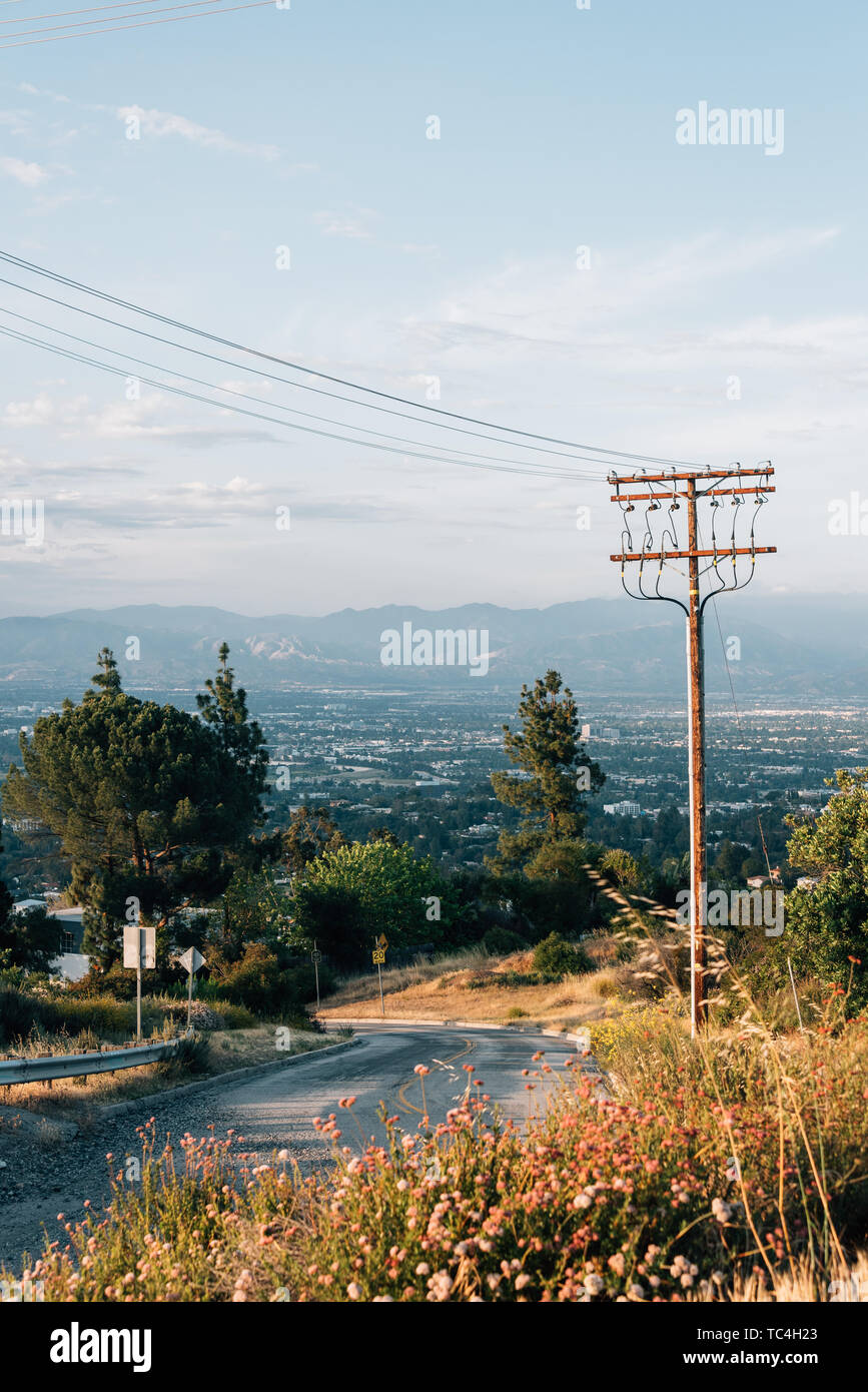 Mulholland Drive, in Encino, Los Angeles, California Stock Photo