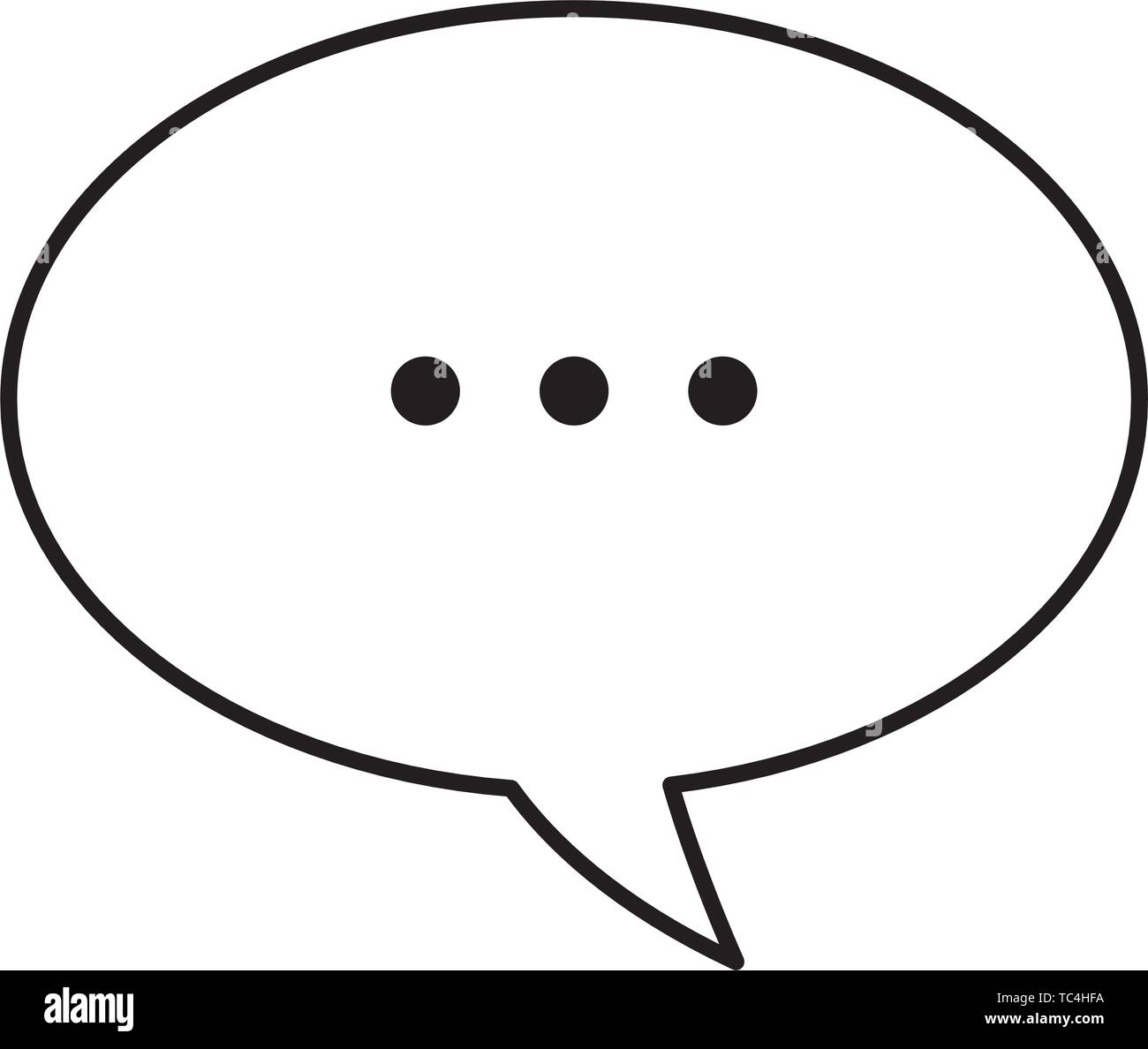 speech bubble icon cartoon isolated black and white Stock Vector Image ...