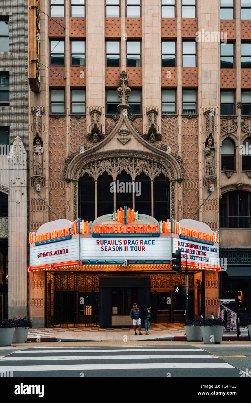 The United Artists theater in downtown Los Angeles, California Stock Photo