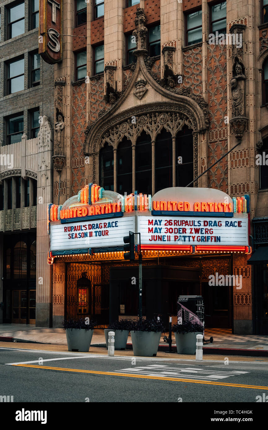 The United Artists theater in downtown Los Angeles, California Stock Photo