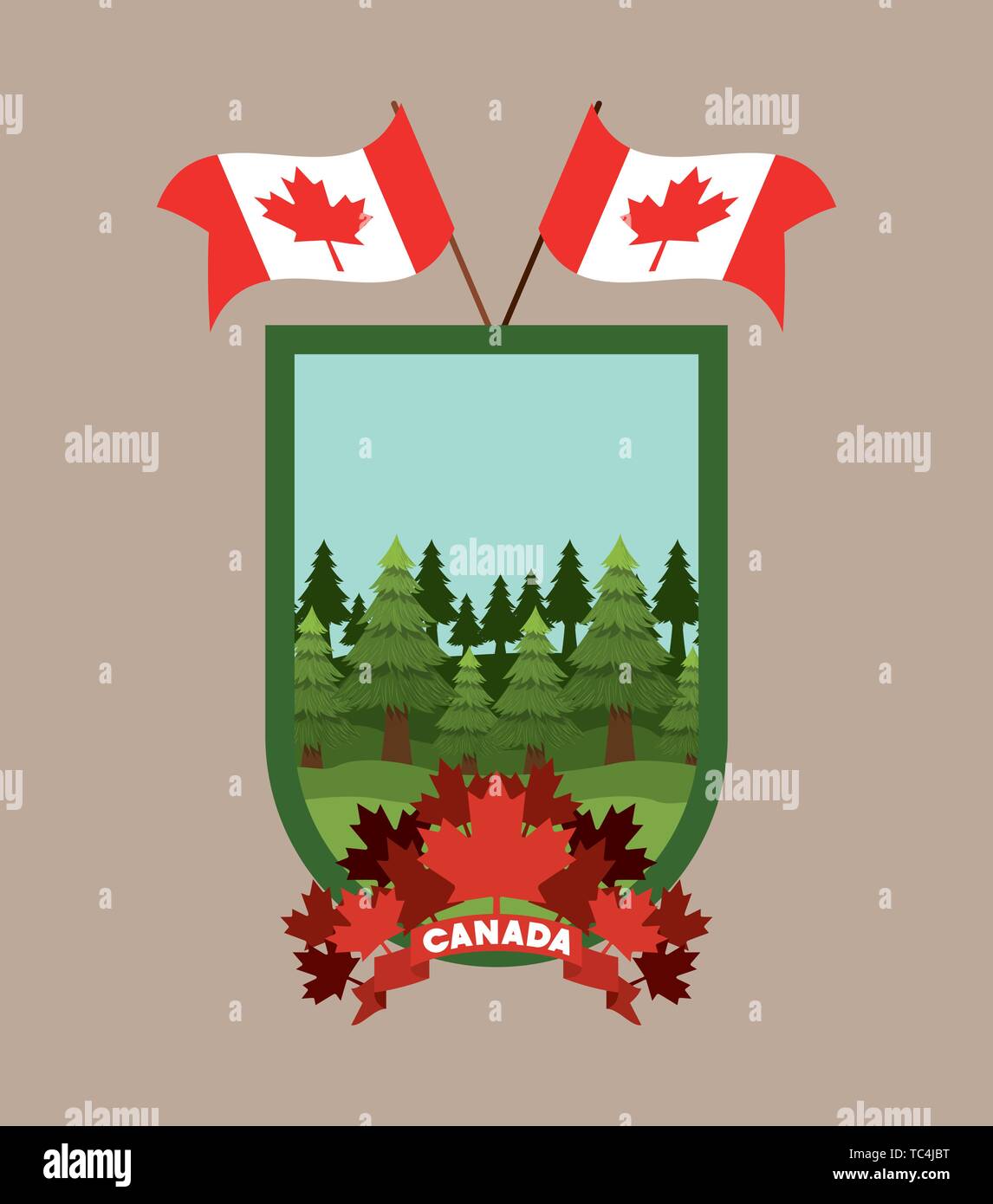 Canada symbol and maple leaf design Stock Vector Image & Art Alamy