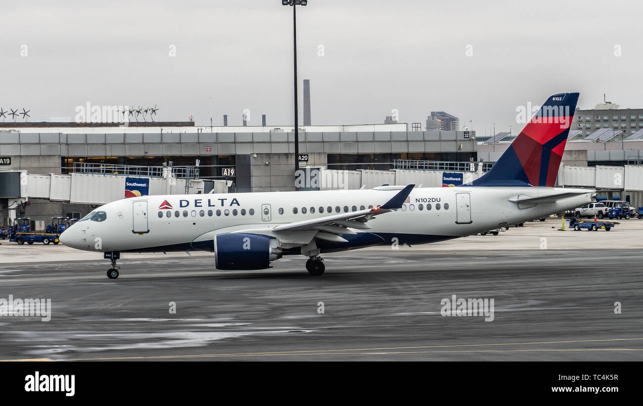 Delta Airlines Airbus A220 Stock Photo