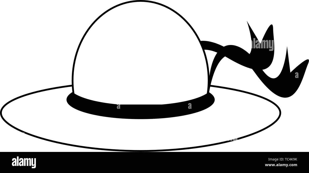 Summer hat cartoon isolated symbol in black and white Stock Vector Image Art Alamy