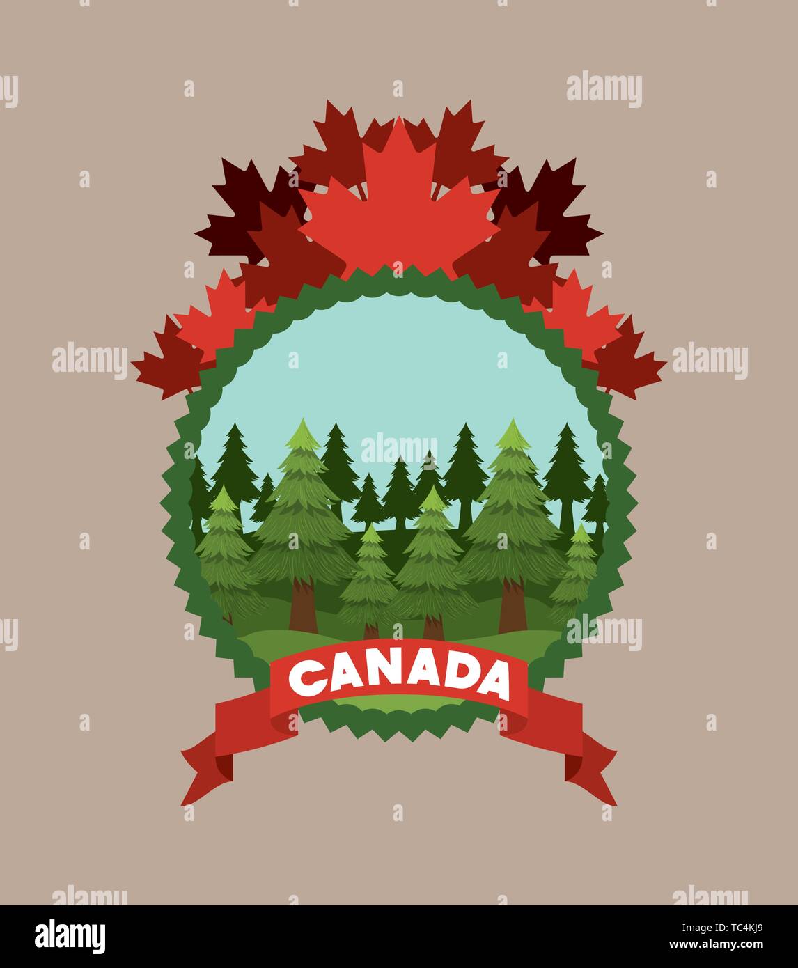 Canada symbol and maple leaf design Stock Vector Image & Art Alamy