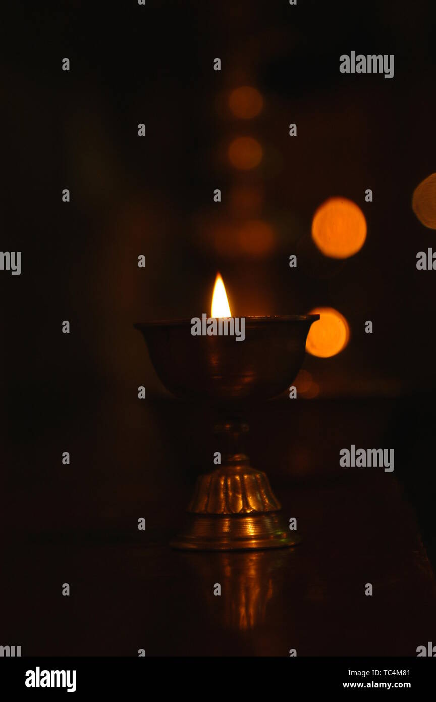 Closeup of ghee lamp Stock Photo Alamy