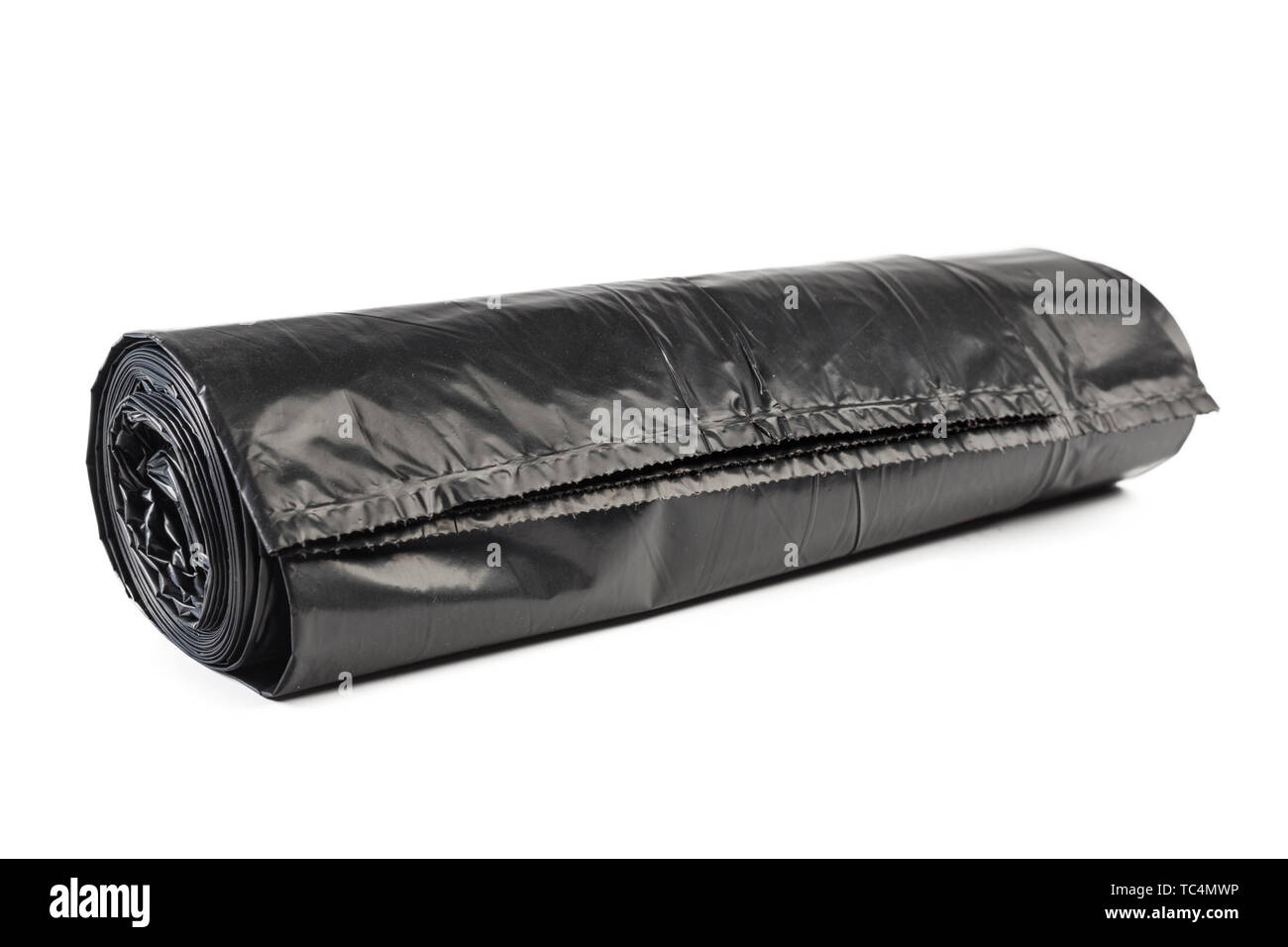 roll of plastic garbage bags isolated on white background Stock Photo ...