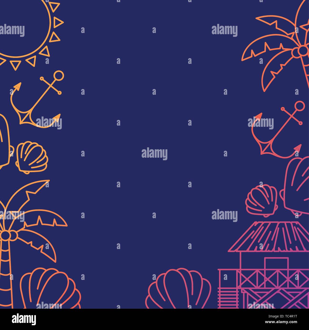 Summer and vacation icon set design vector illustration Stock Vector ...