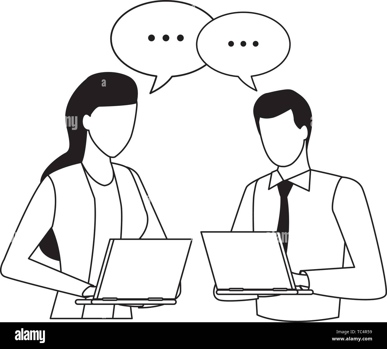 laptop icon cartoon isolated black and white Stock Vector Image & Art ...