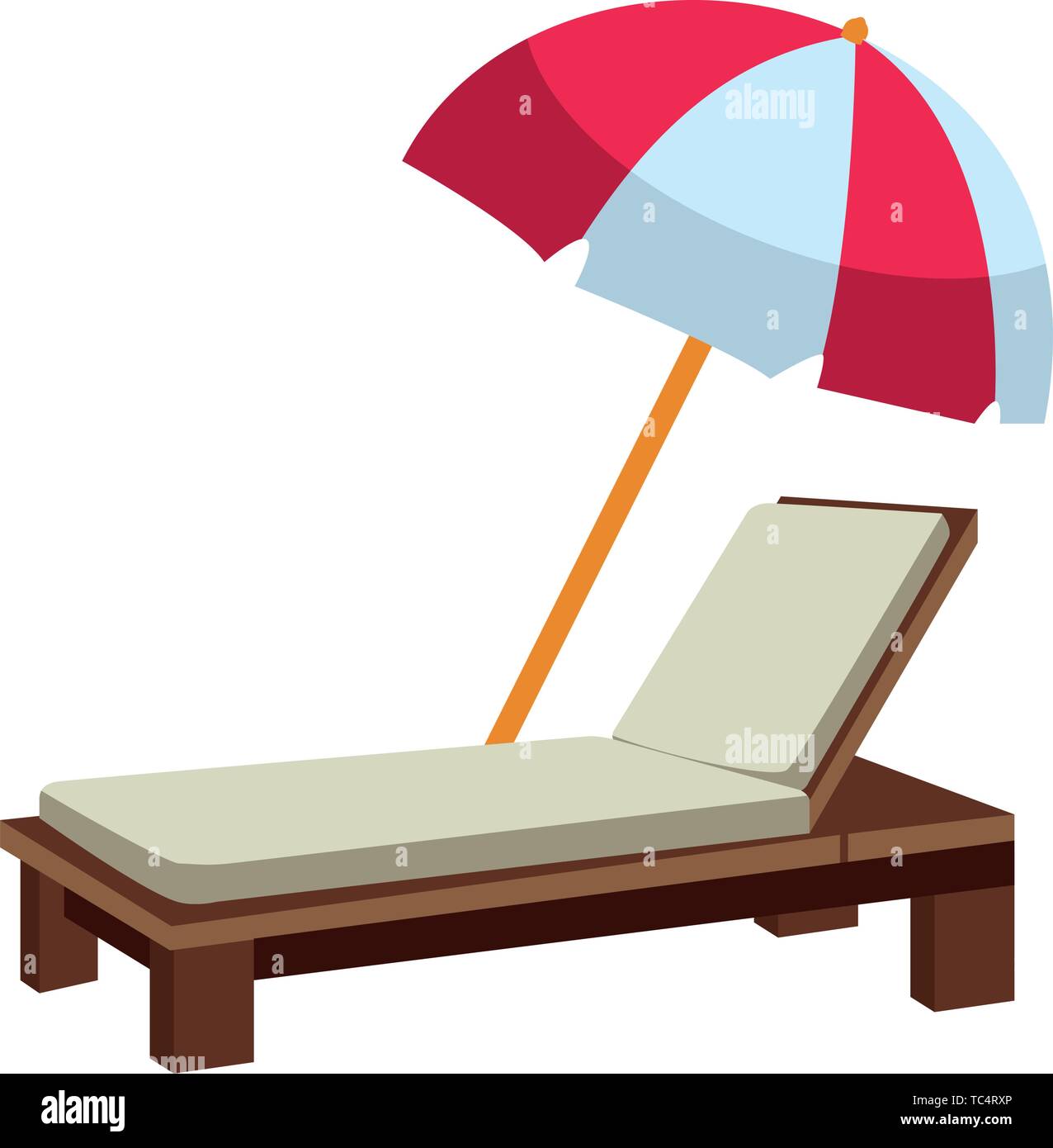 Beach sunchair and umbrella cartoon Stock Vector Image & Art Alamy